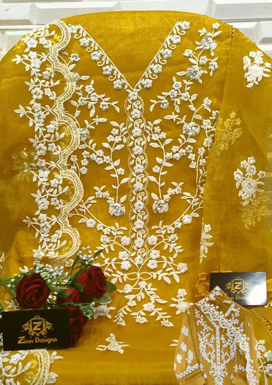 Organza Heavy Embroidery Pakistani Suit