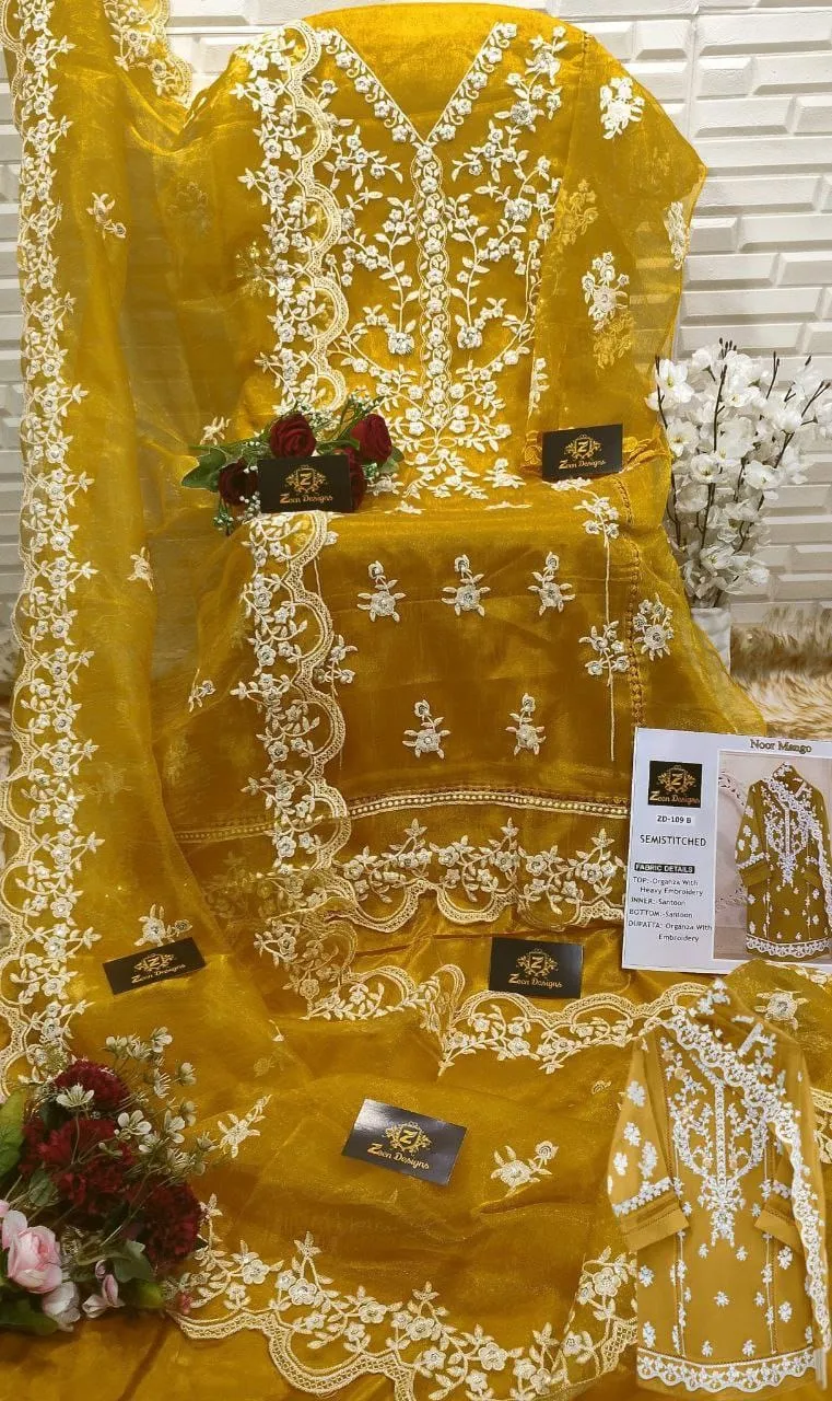Organza Heavy Embroidery Pakistani Suit