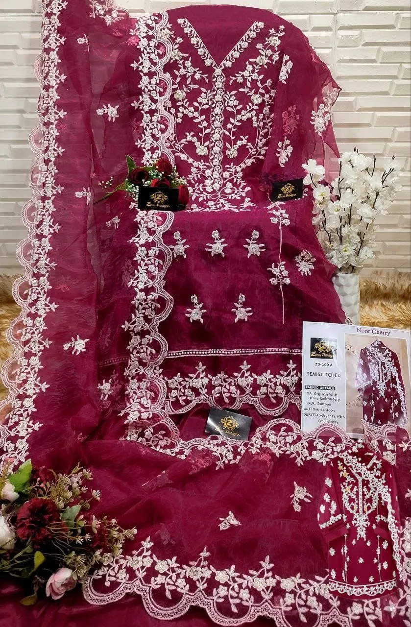 Organza Heavy Embroidery Pakistani Suit