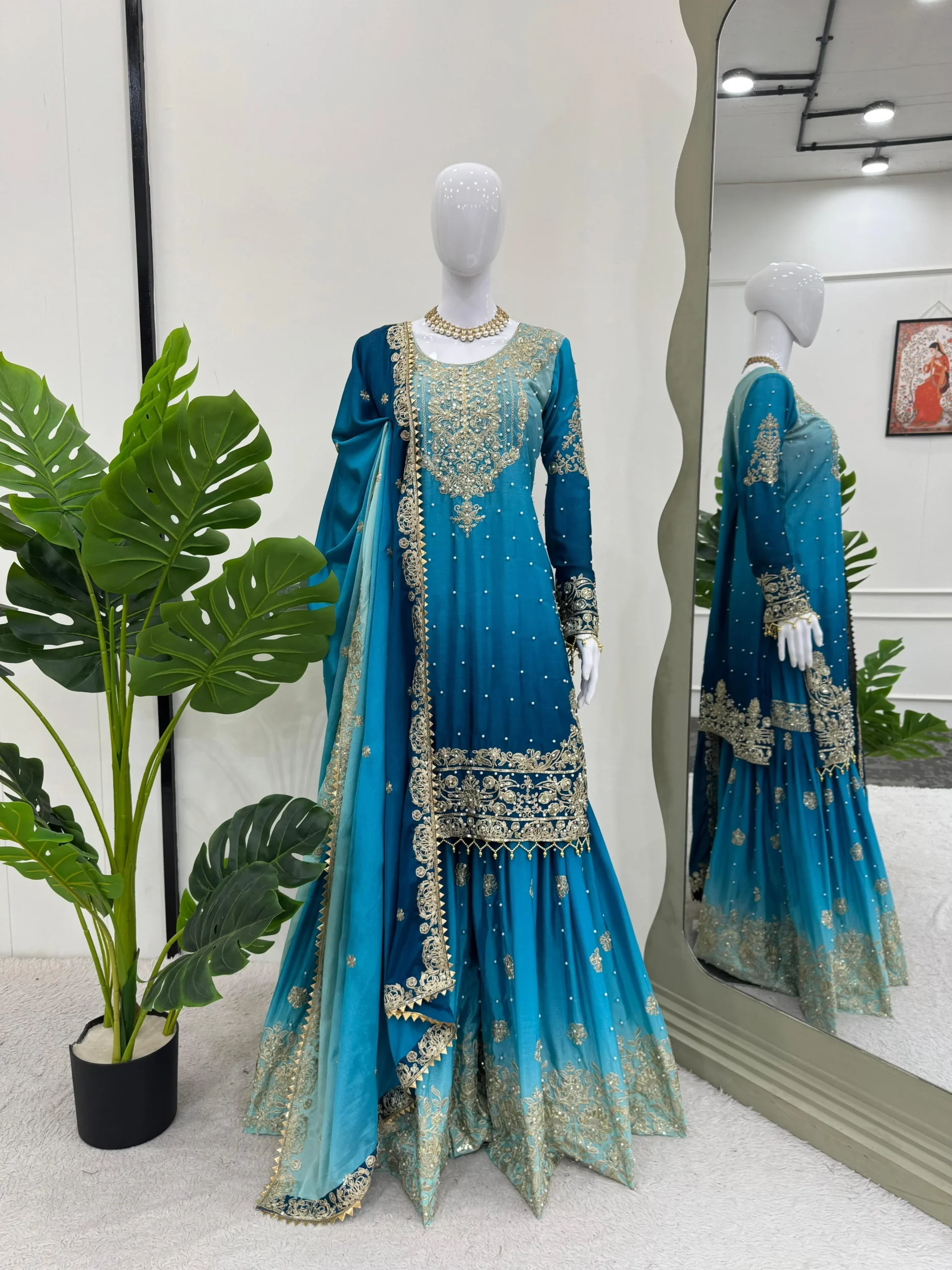 Pakistani Plazzo Salwar Suit For Ramzan Eid