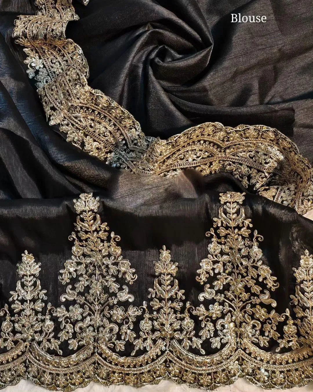 Party Wear Black Organza saree
