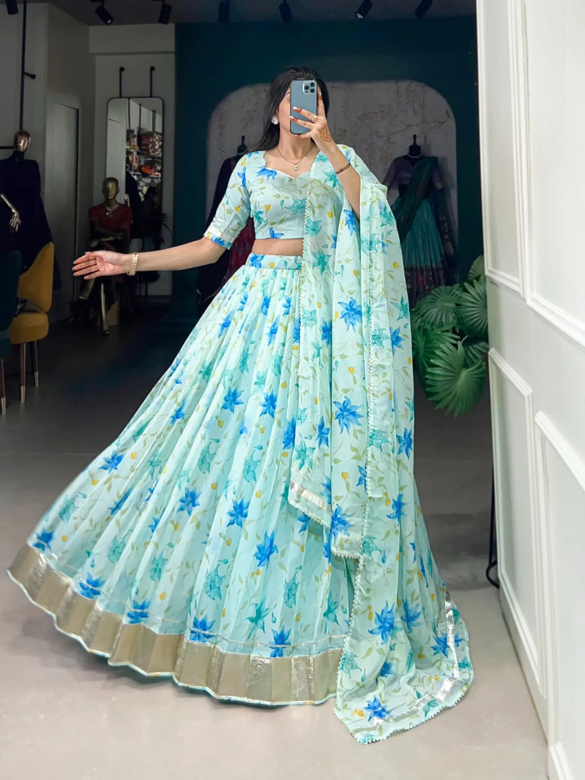 Party Wear Floral Lehenga Choli