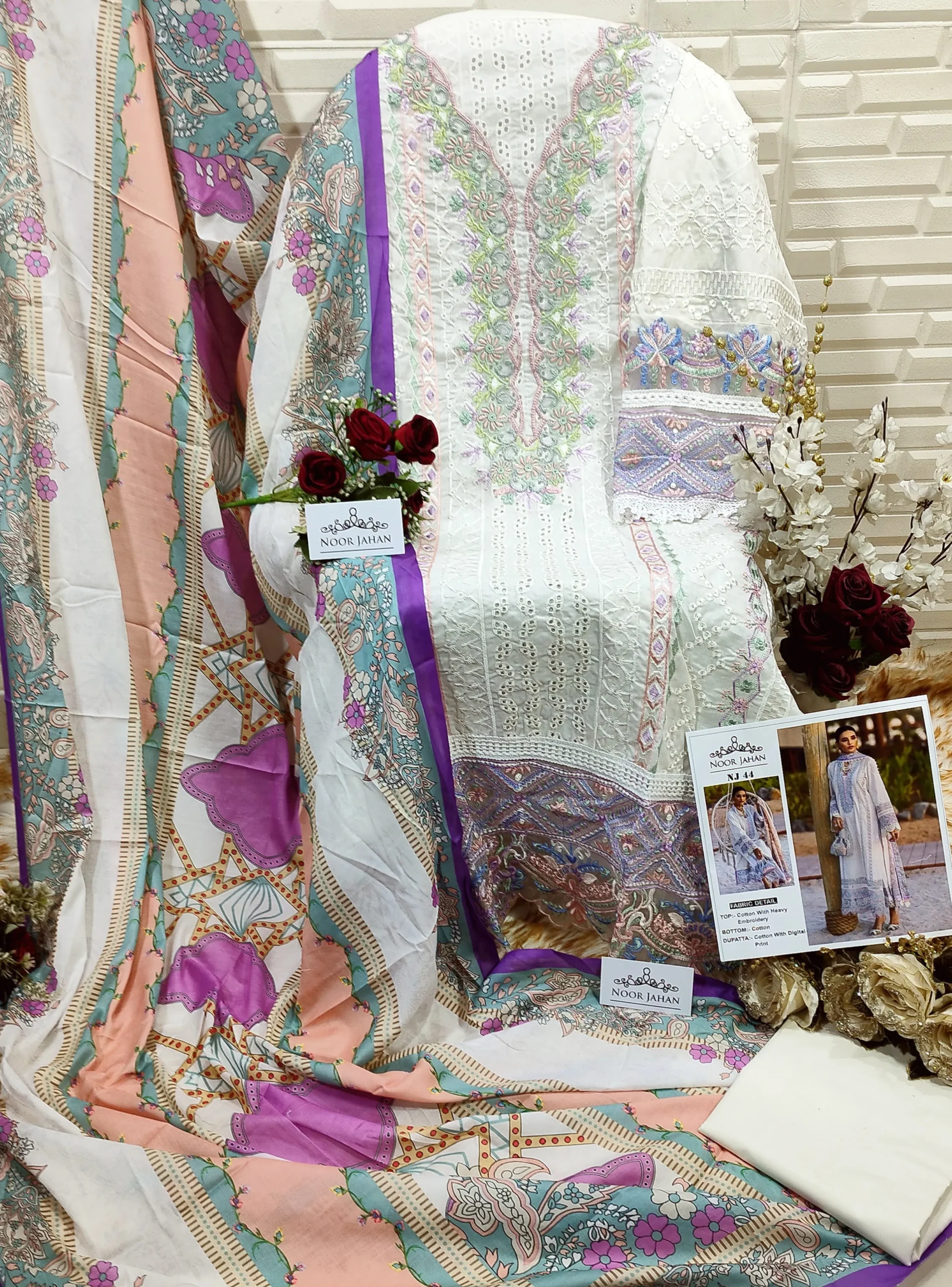 Pure Cotton Embroidery Pakistani Dress
