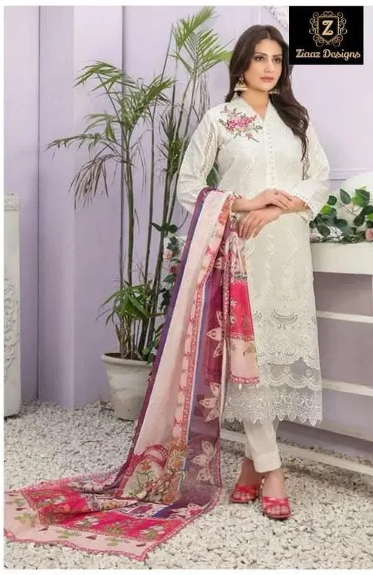 Pure Rayon White Salwar Suit For Eid