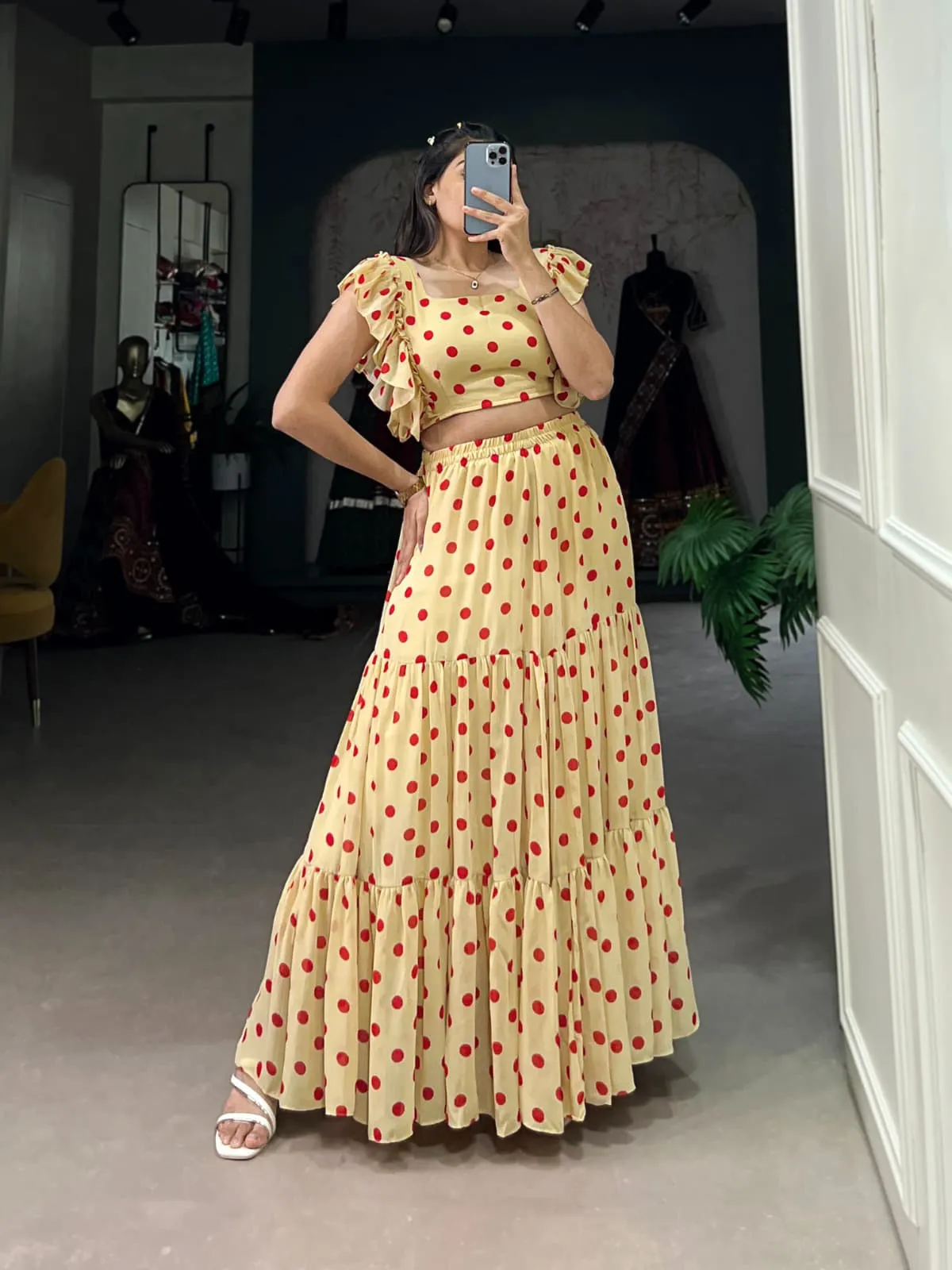 Readymade Pholka Dots Lehenga Set