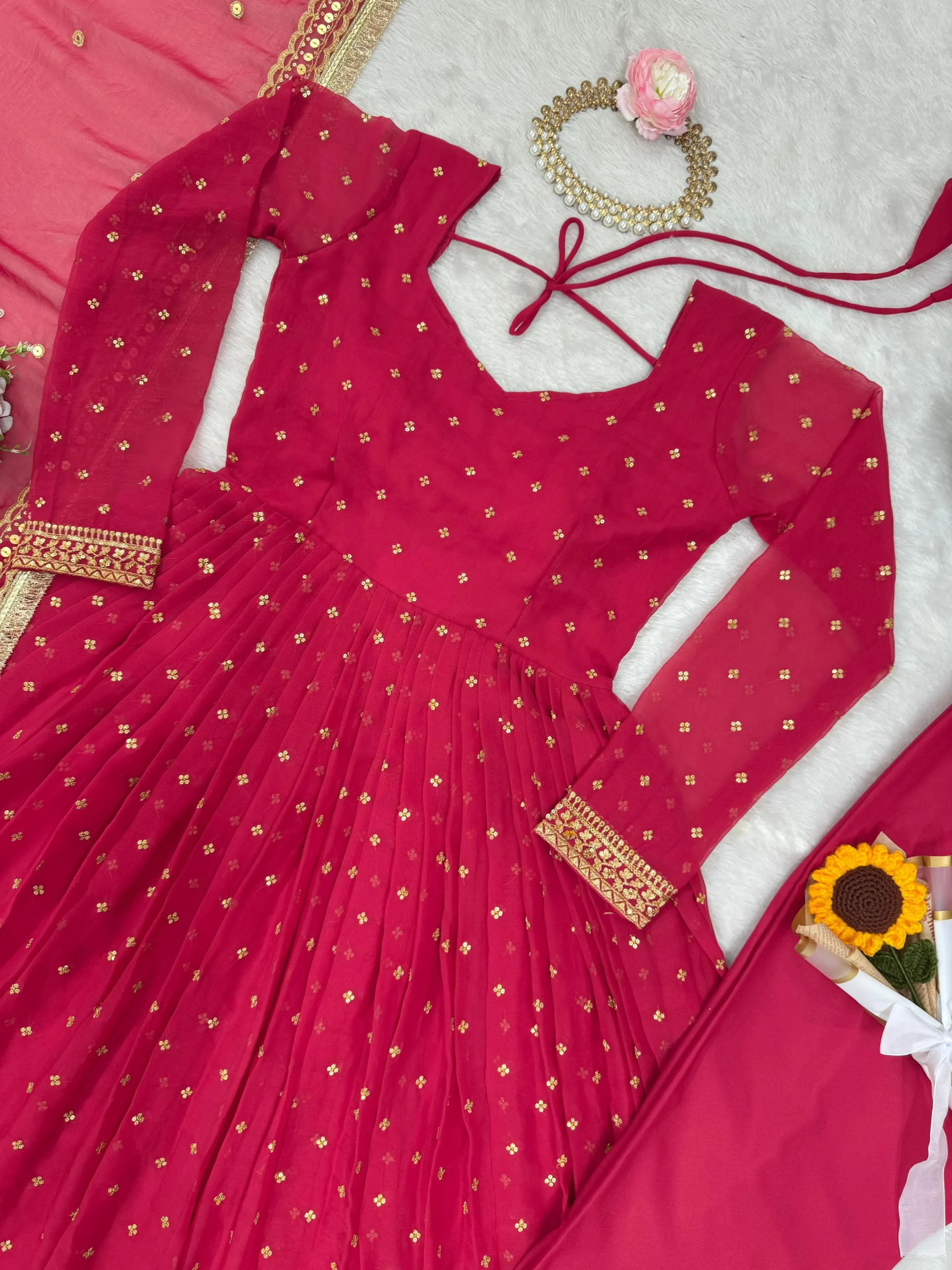 Red Anarkali Salwar Suit For Ramzan Eid