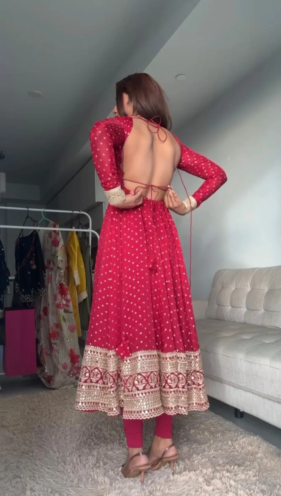 Red Anarkali Salwar Suit For Ramzan Eid