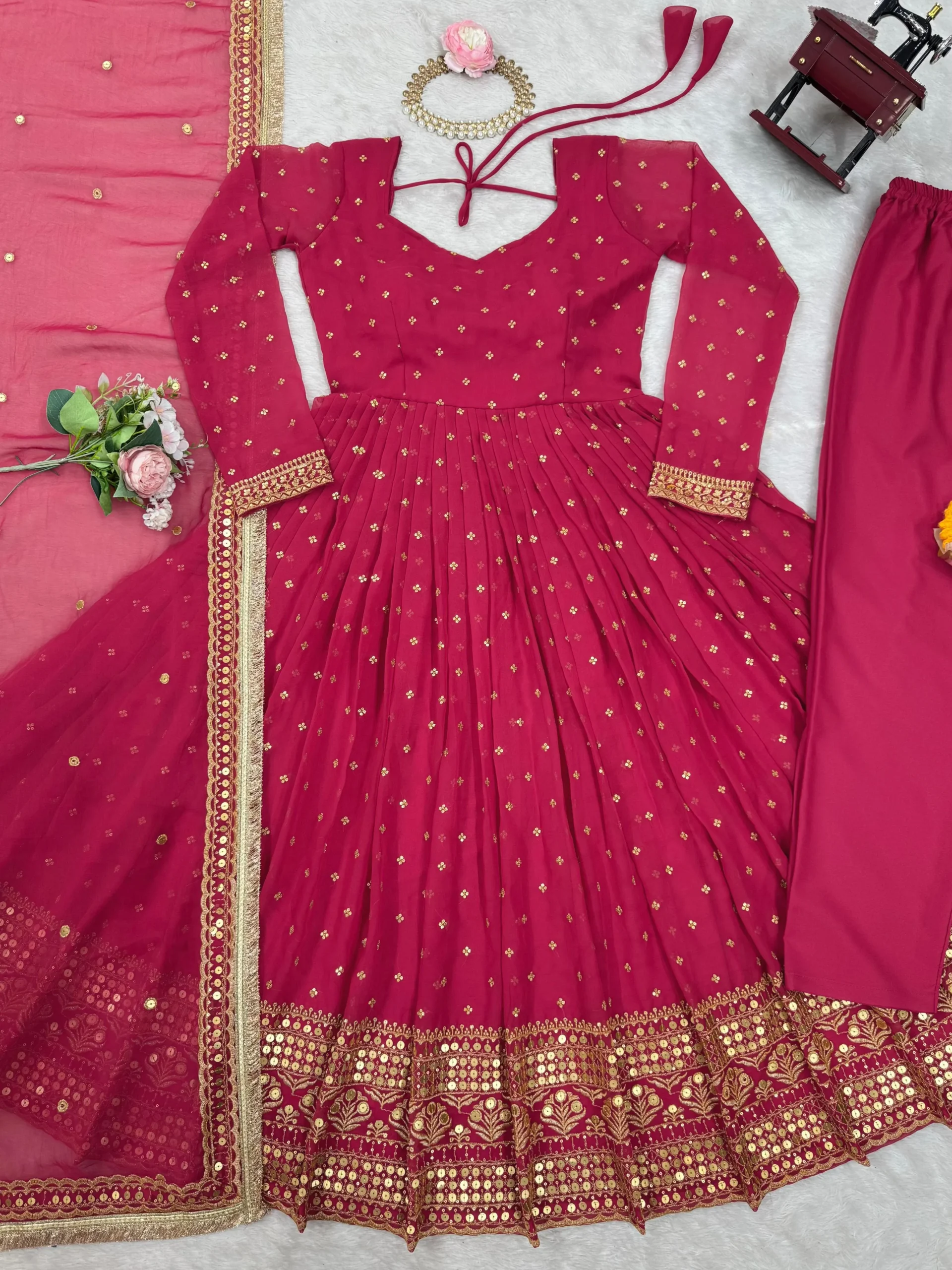 Red Anarkali Salwar Suit For Ramzan Eid