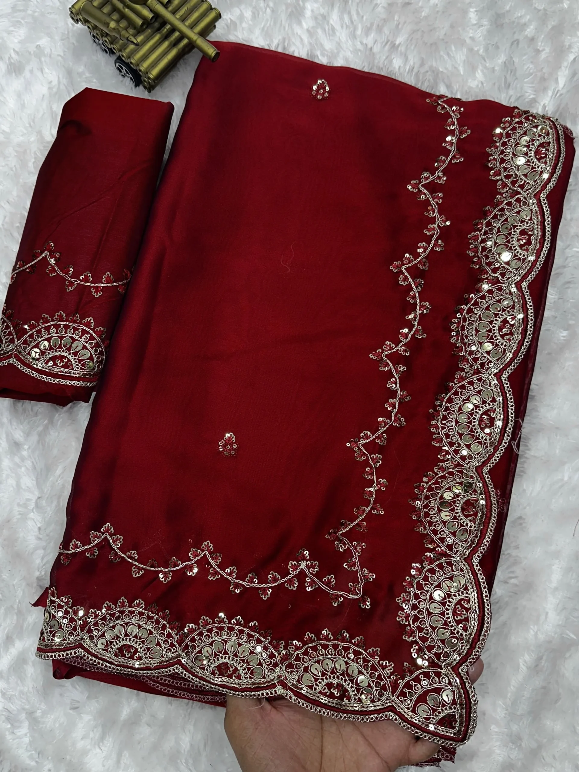 Rich Party Wear Border Saree For Women