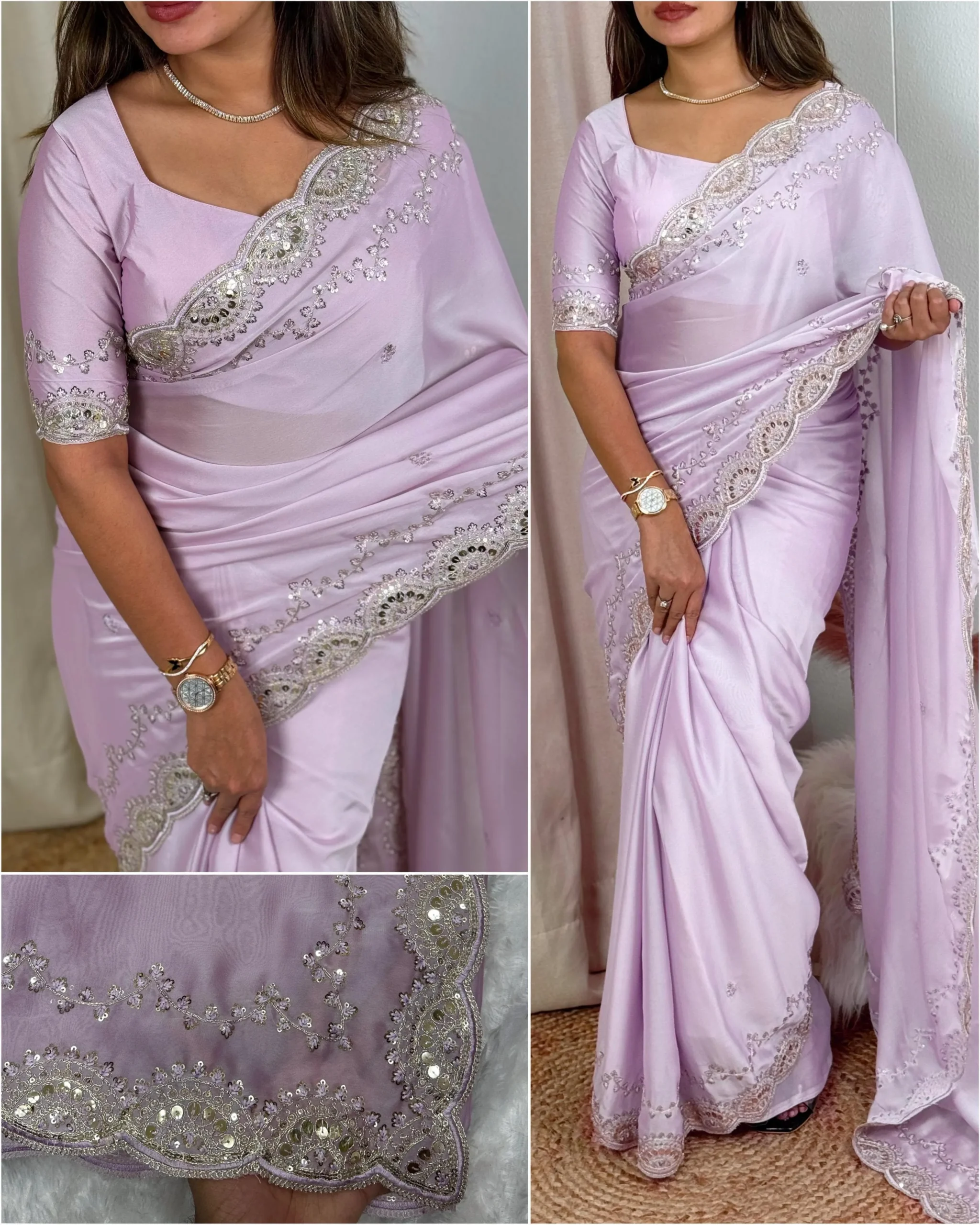 Rich Party Wear Border Saree For Women