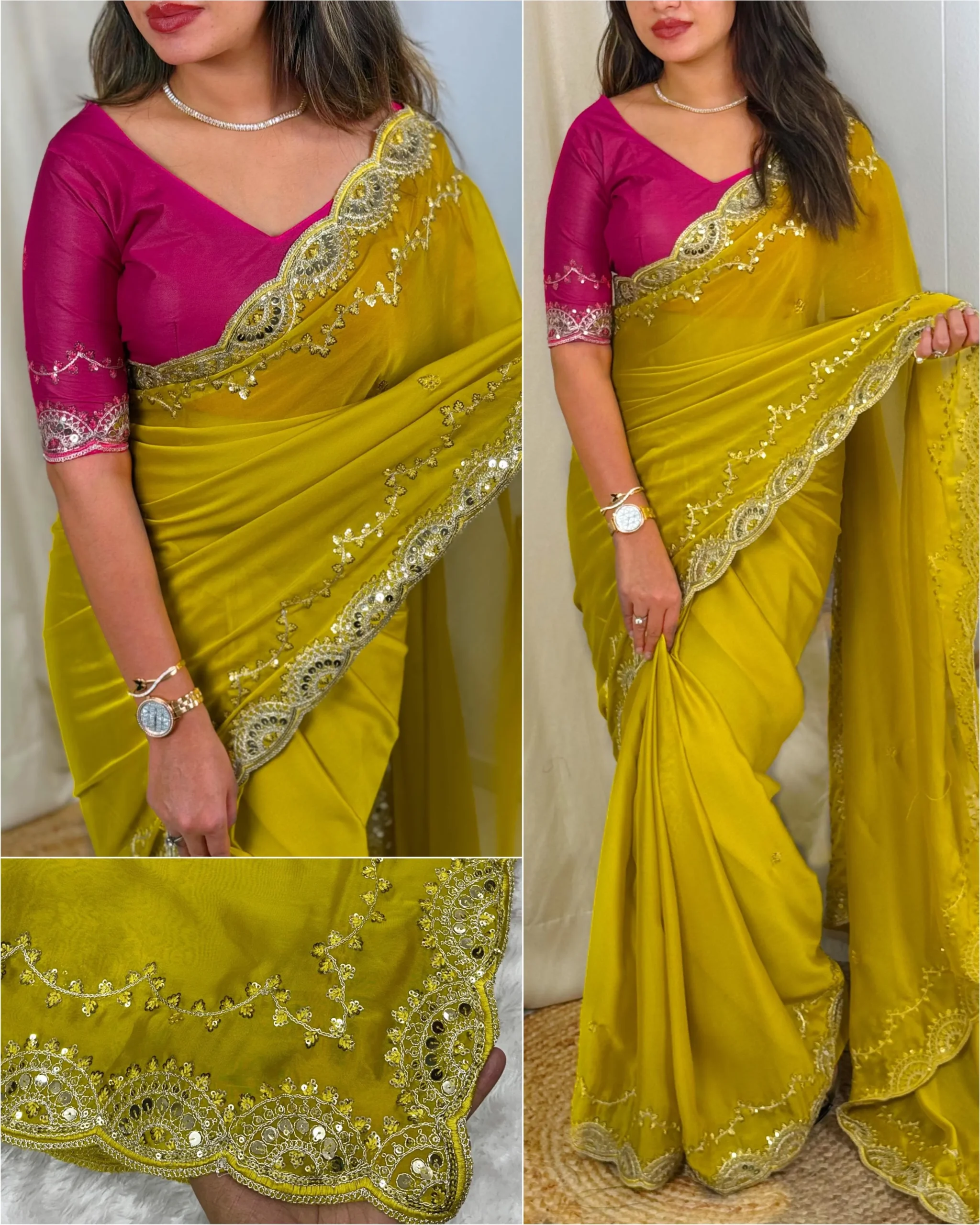 Rich Party Wear Border Saree For Women