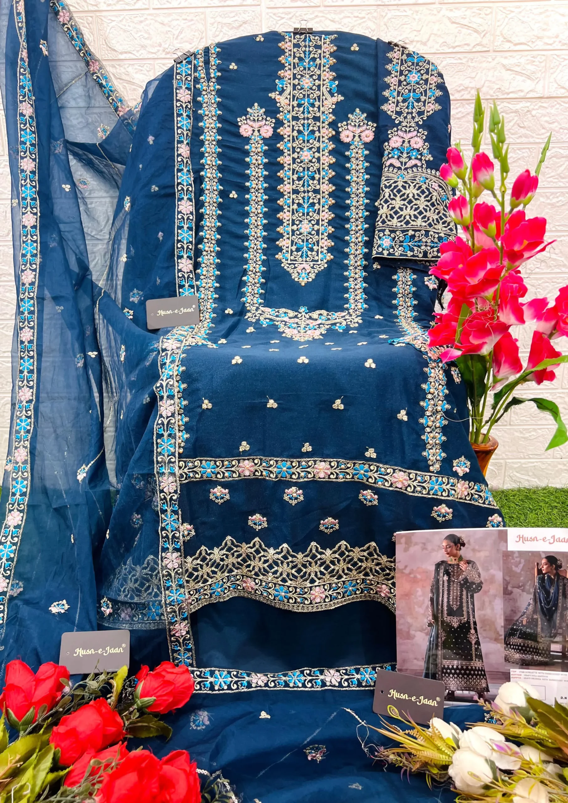 Royal Blue Pakistani Suit For Eid
