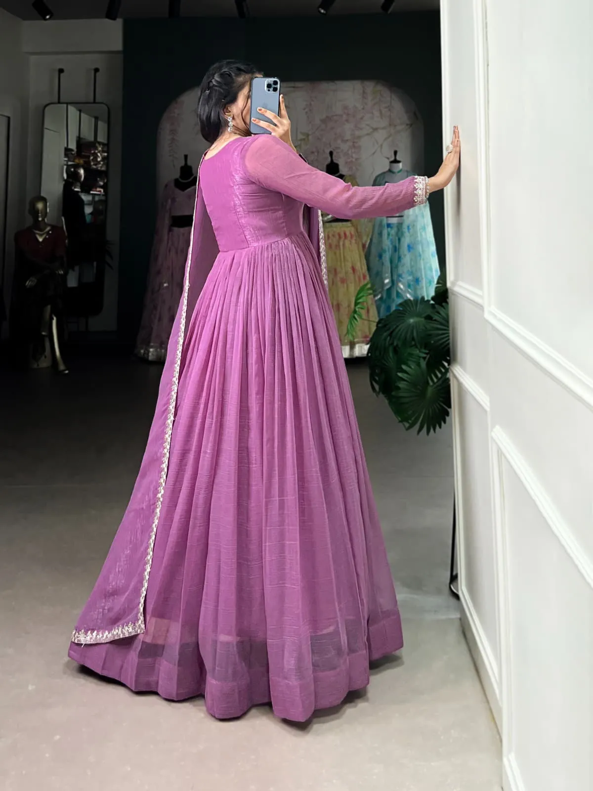 Stylish Ethnic Anarkali Gown With Dupatta