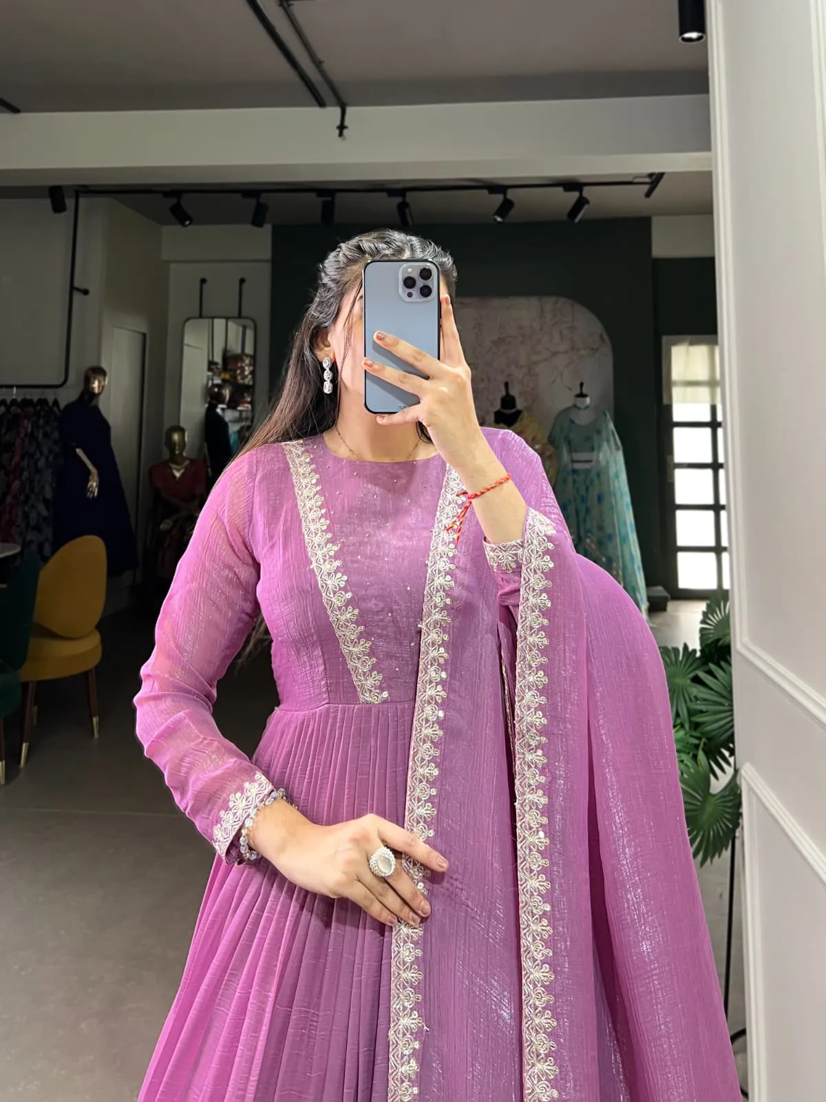 Stylish Ethnic Anarkali Gown With Dupatta