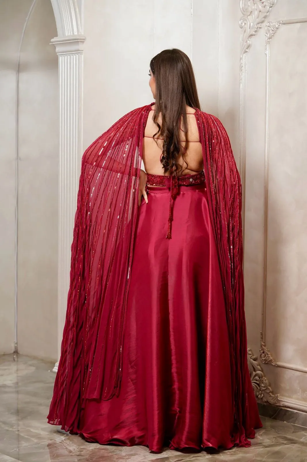 Stylish Red Sangeet Lehenga Choli