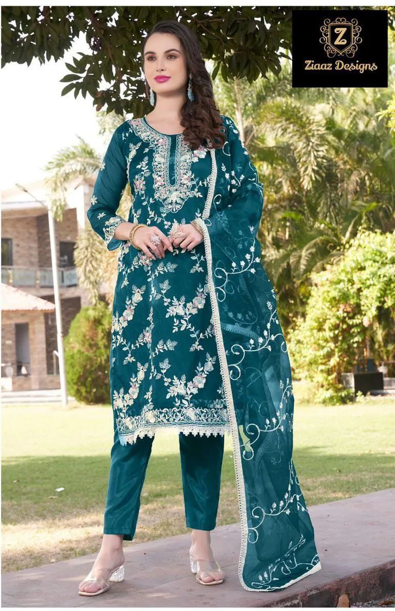 Trending Organza Pakistani Salwar Suit With Diamond Work