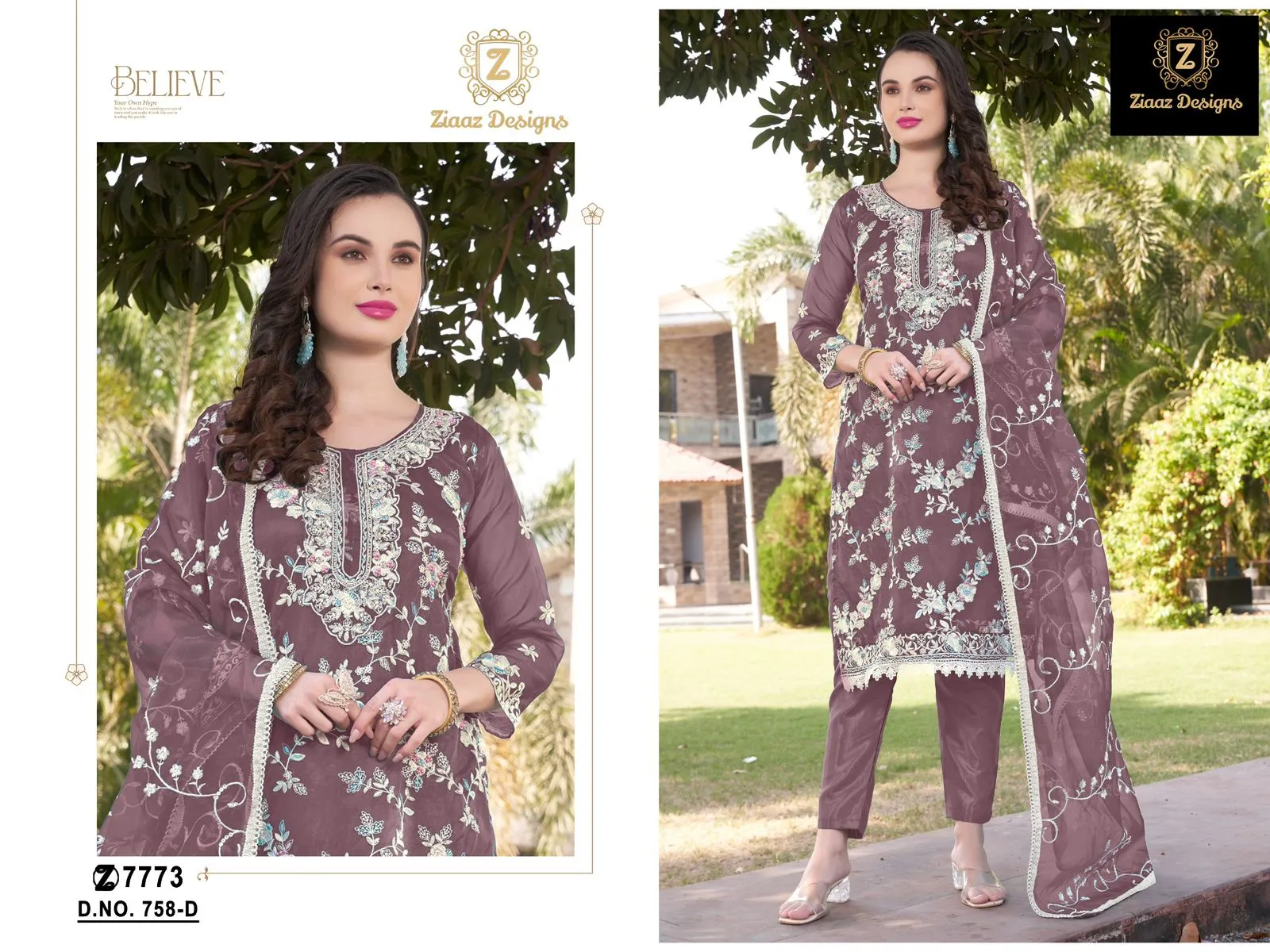 Trending Organza Pakistani Salwar Suit With Diamond Work