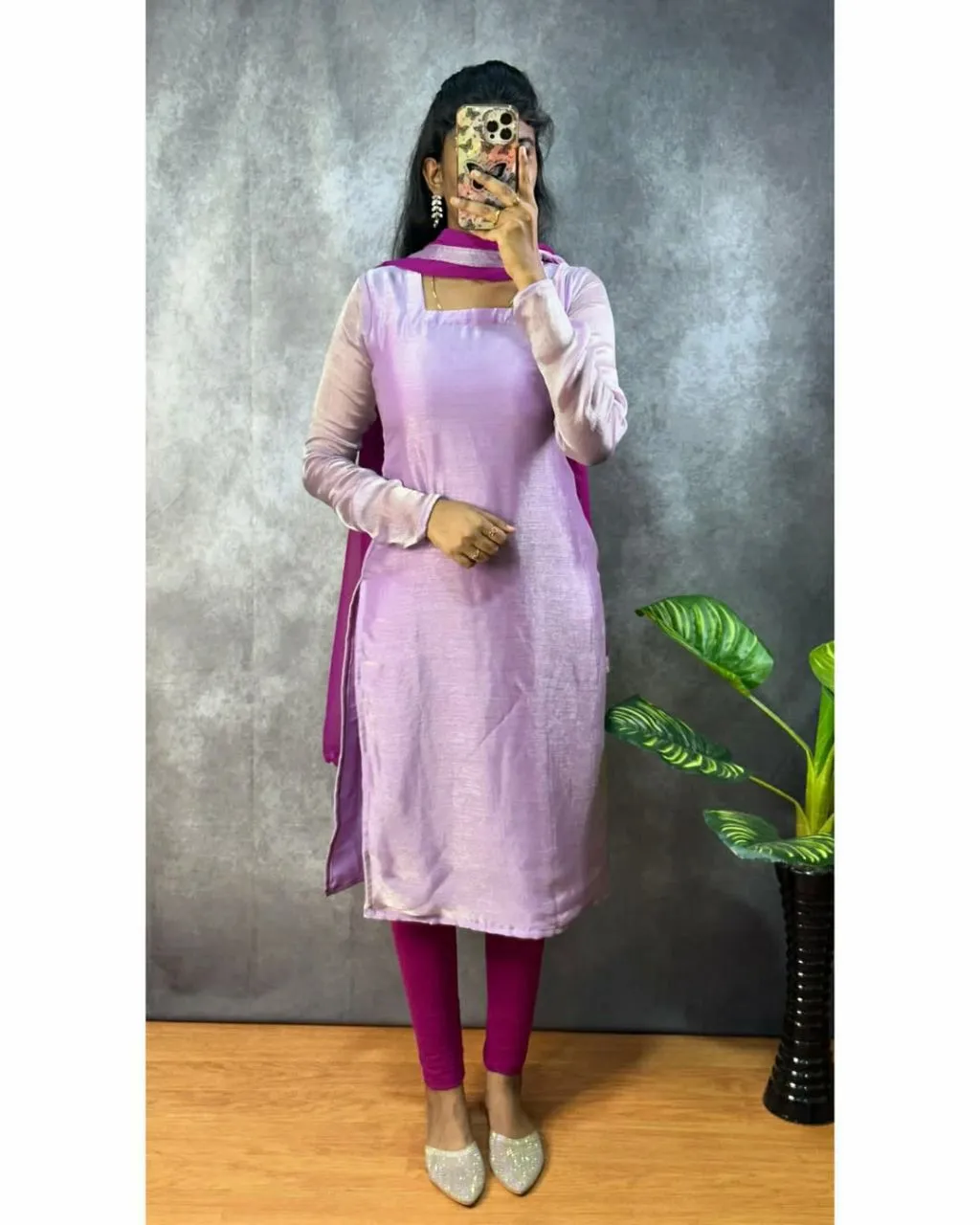 Trending Silk Kurti Dupatta Set