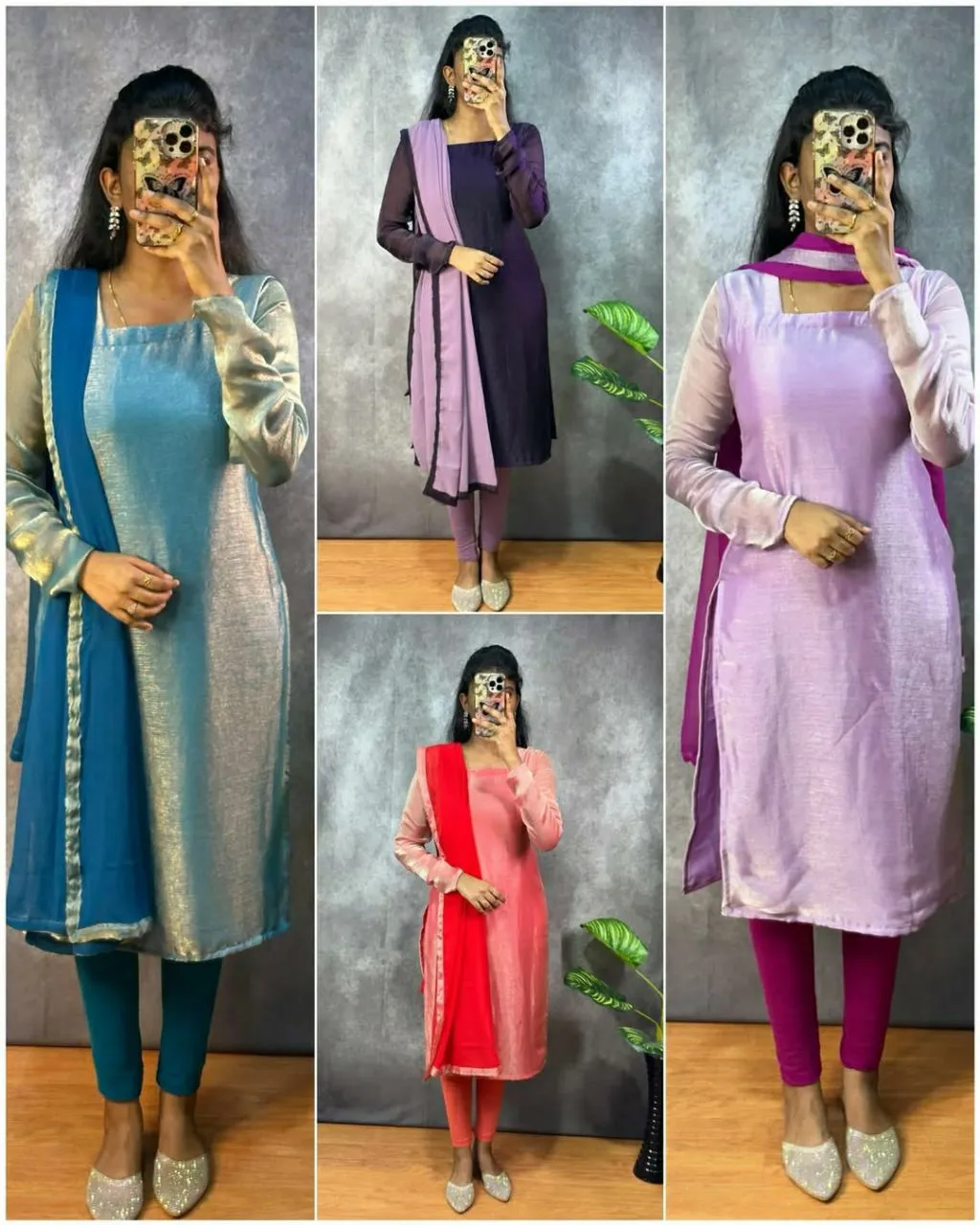 Trending Silk Kurti Dupatta Set