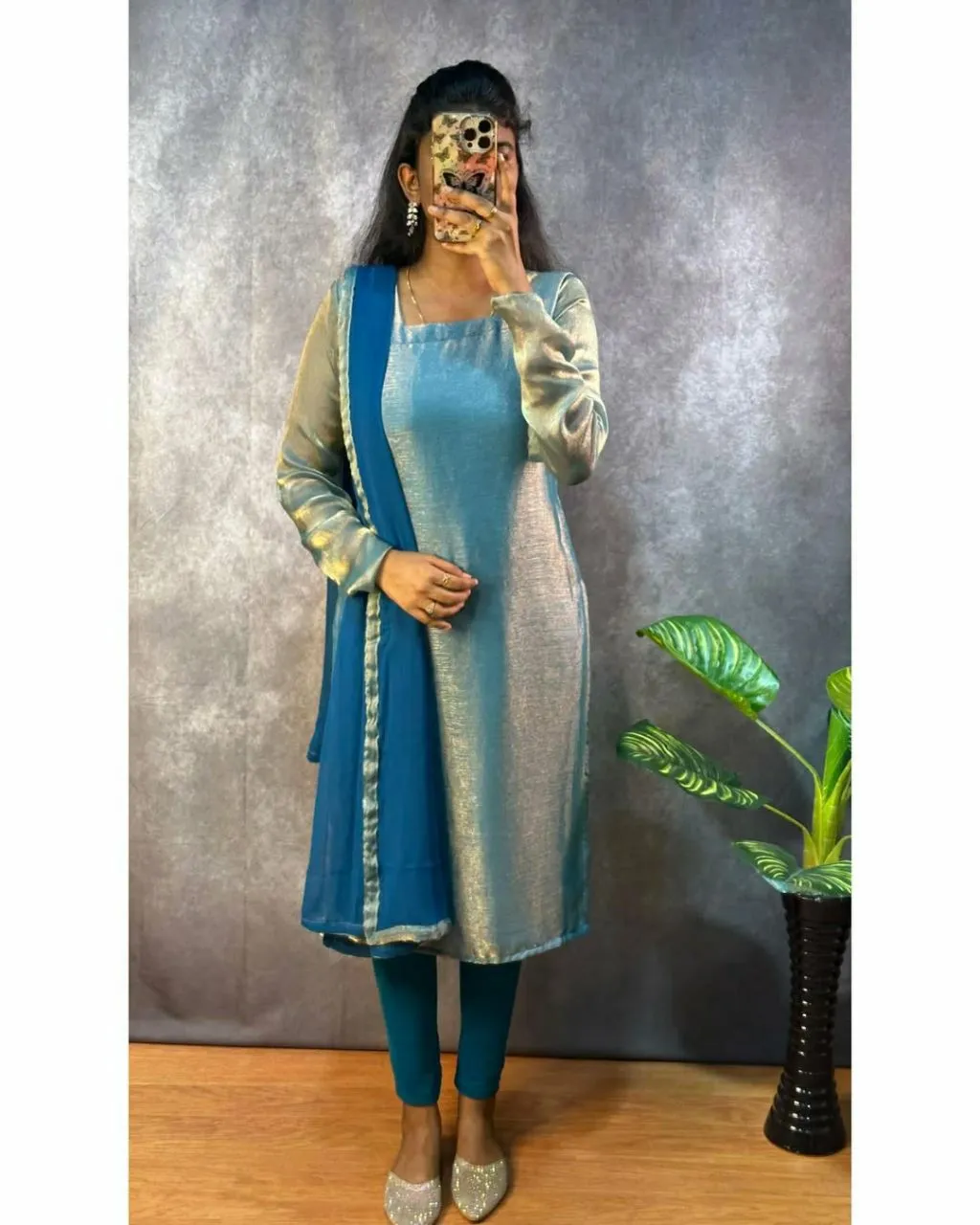 Trending Silk Kurti Dupatta Set