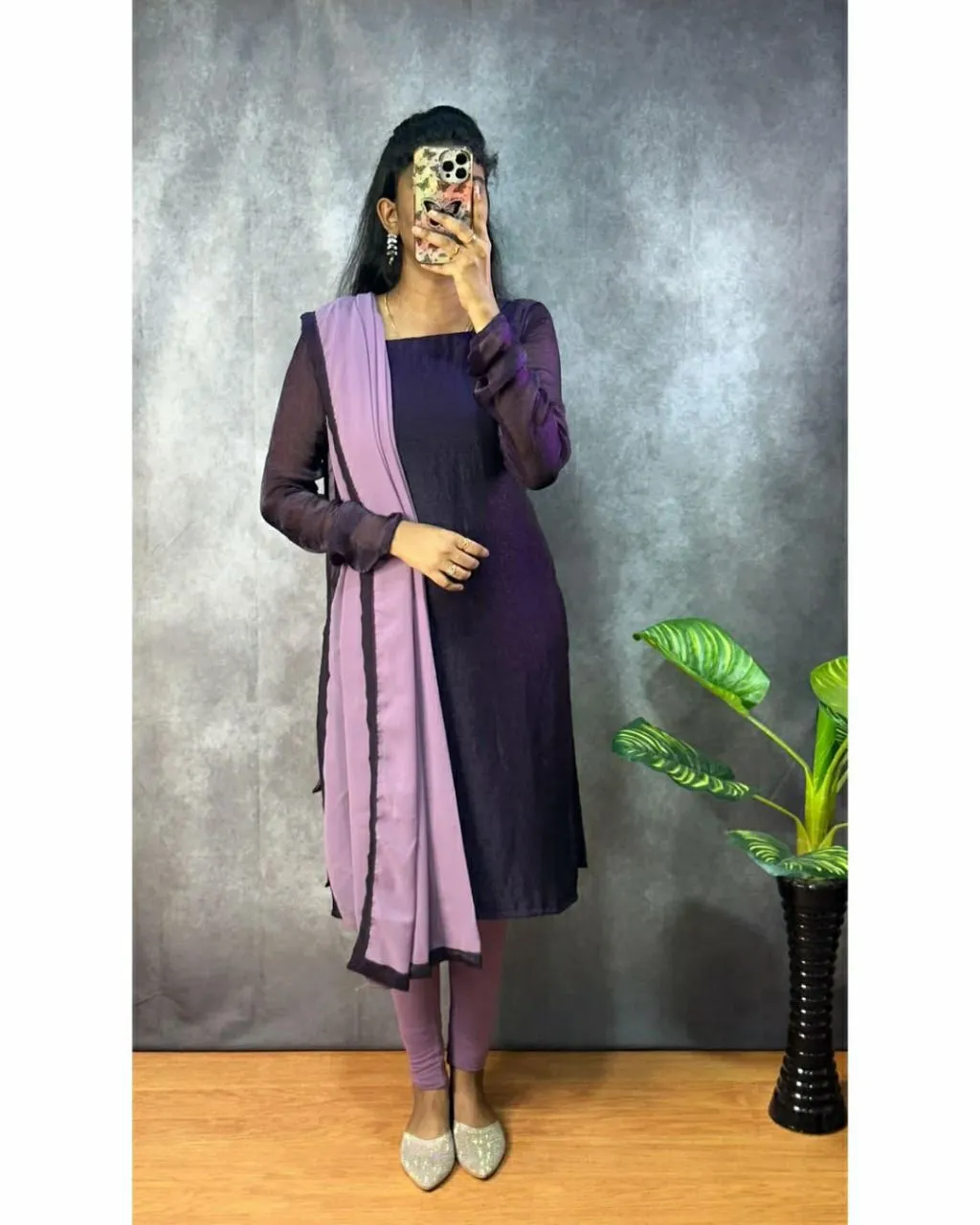 Trending Silk Kurti Dupatta Set