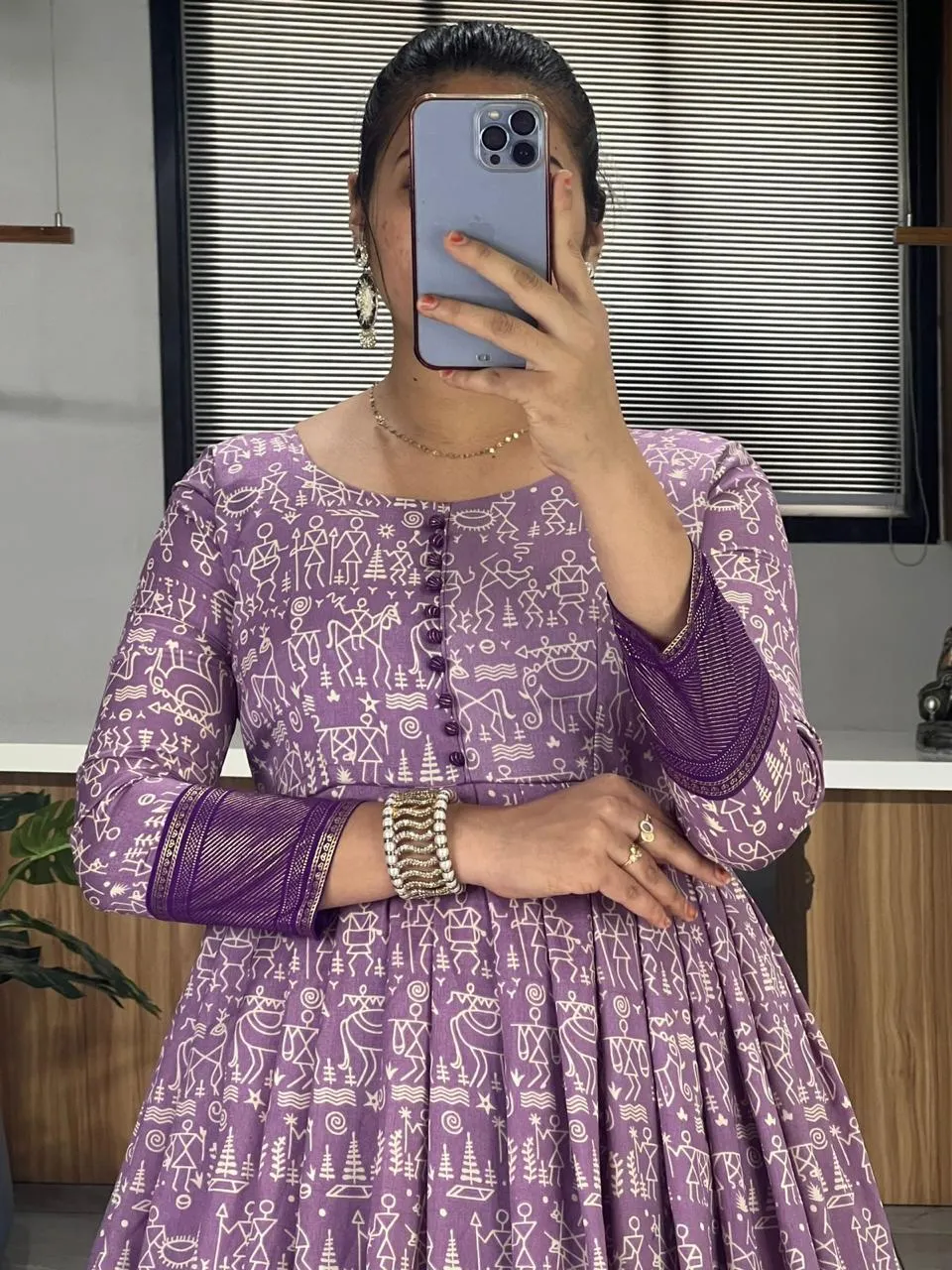 Trendy Tussar Silk Kalamkari Gown
