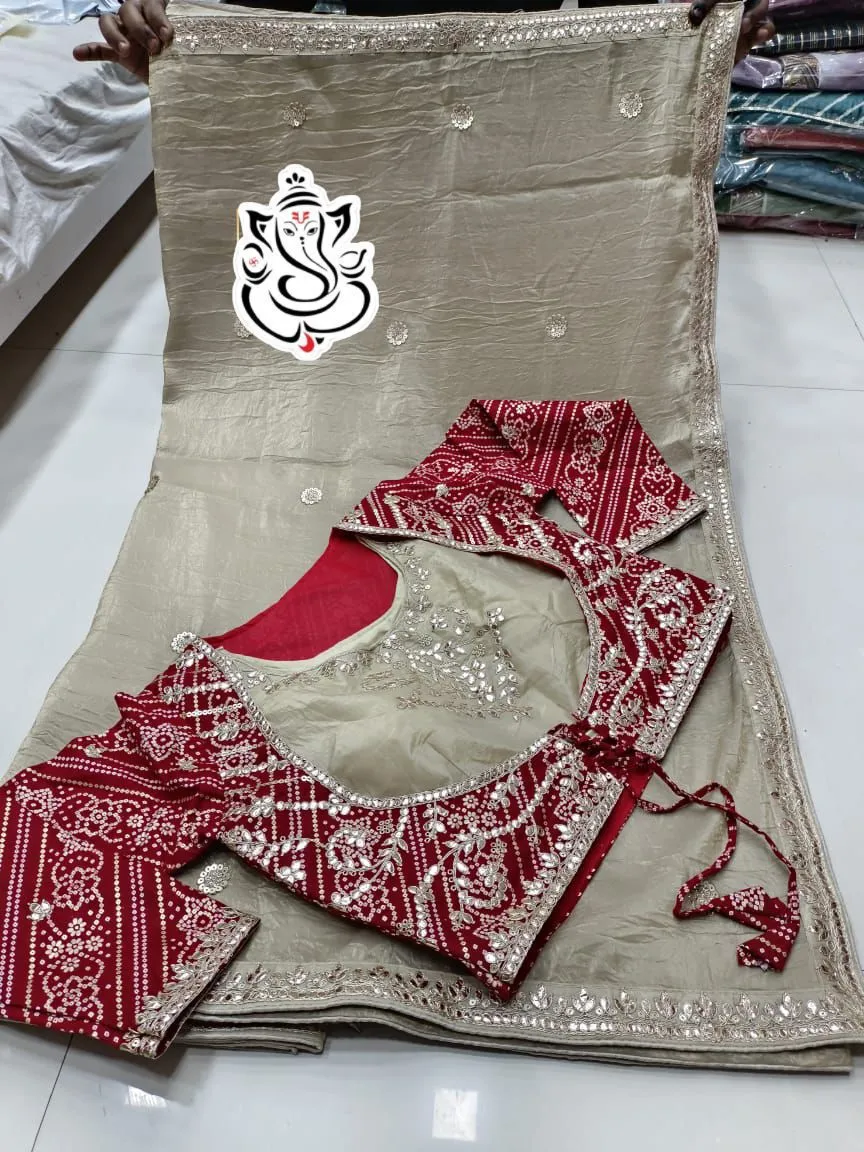 Wedding Special Saree With Readymade Blouse