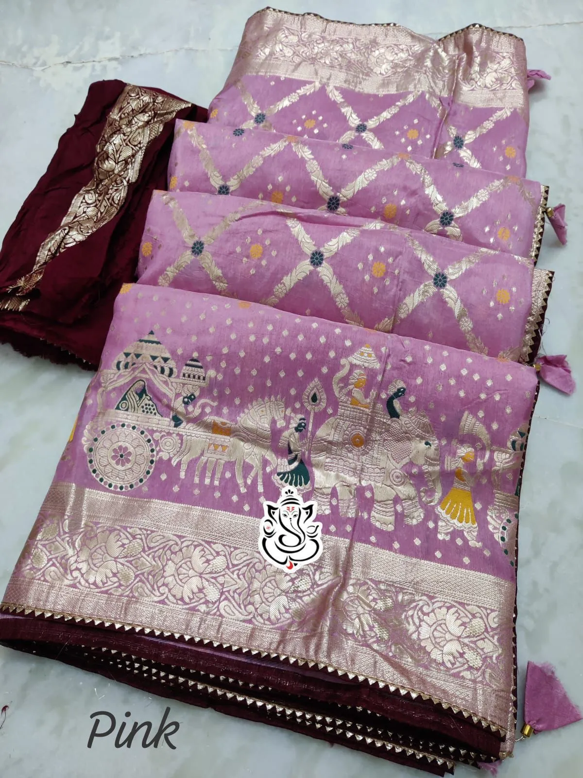 Wedding Special Saree With Zari Animal Weaving