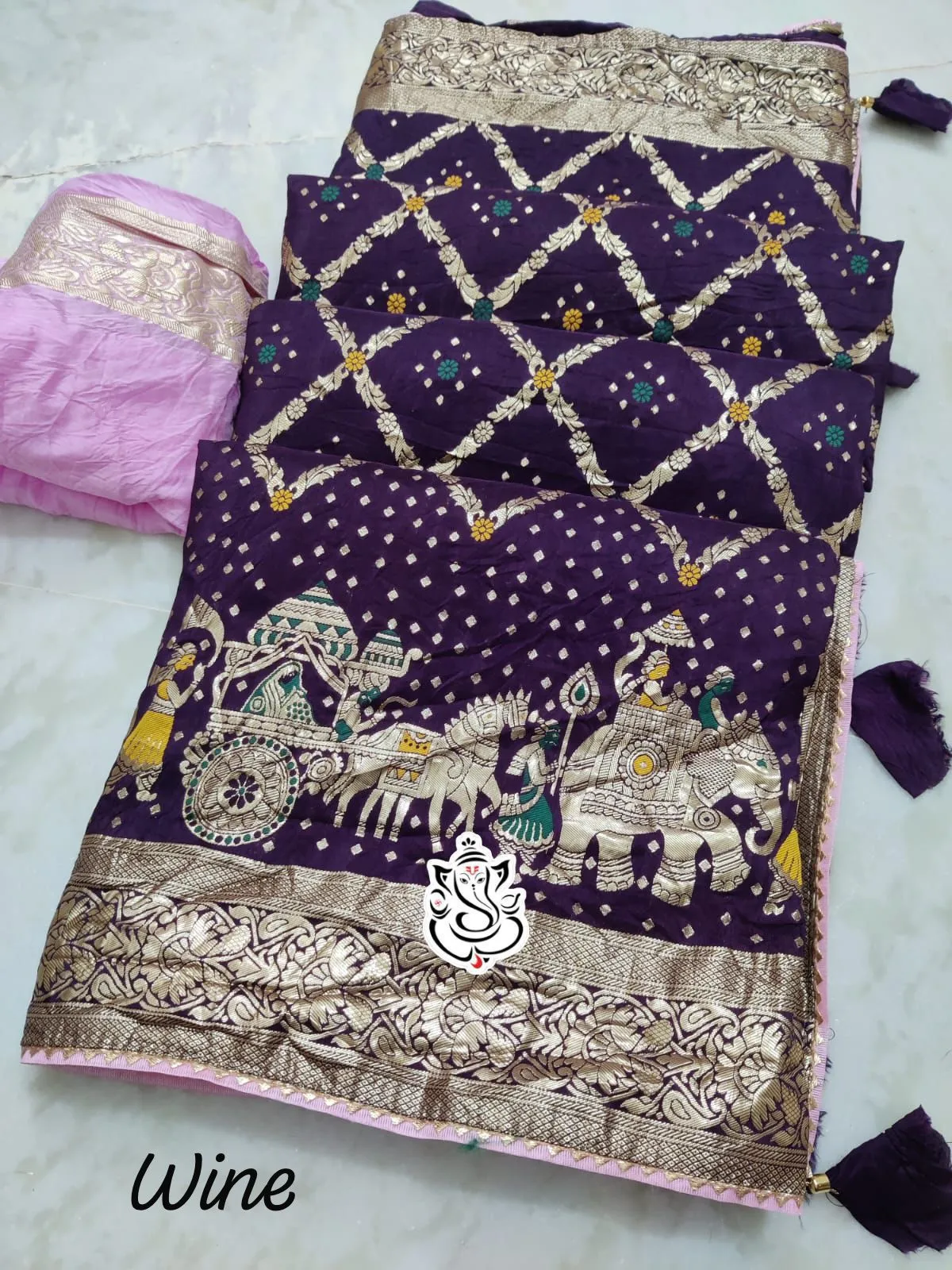 Wedding Special Saree With Zari Animal Weaving