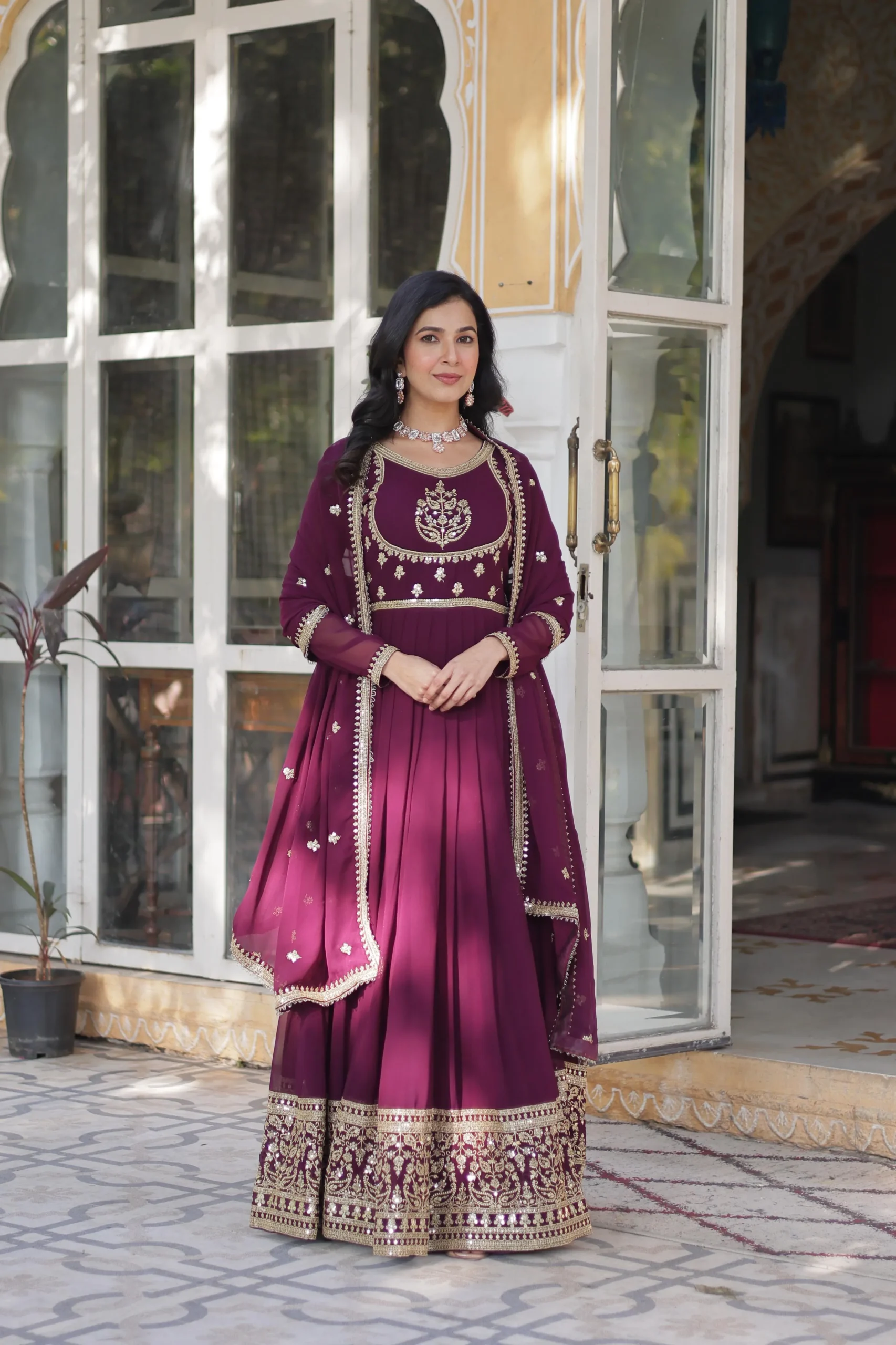 Wedding Wear Gown Dupatta Collection 2025