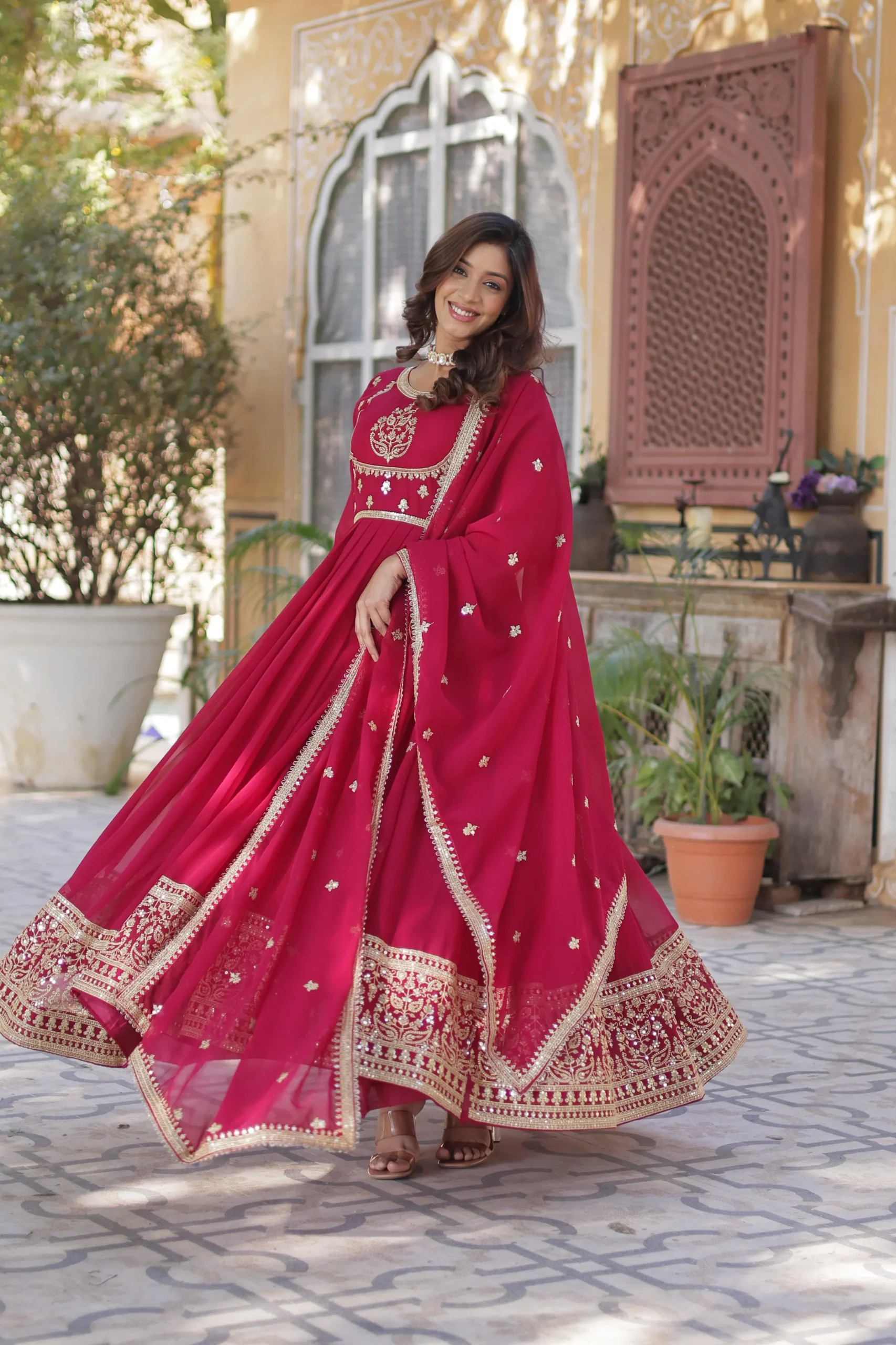 Wedding Wear Gown Dupatta Collection 2025