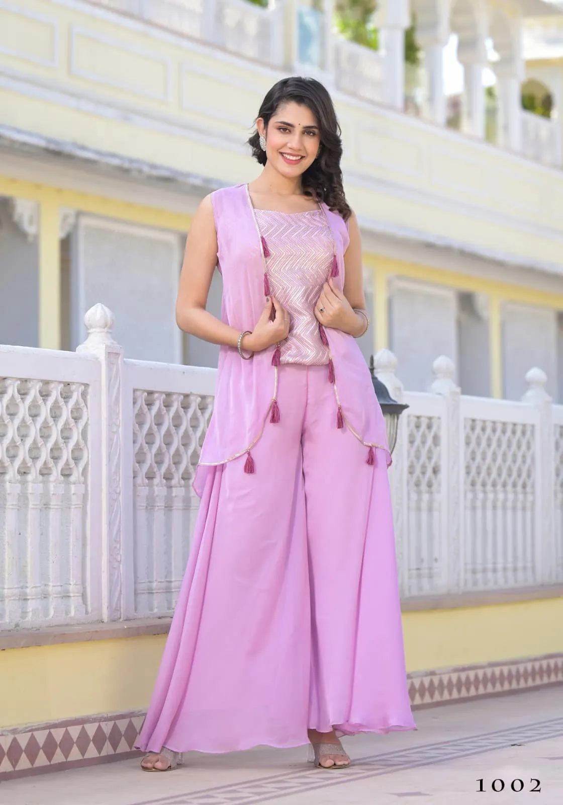 Wedding Wear Indo Western Plazzo With Jacket