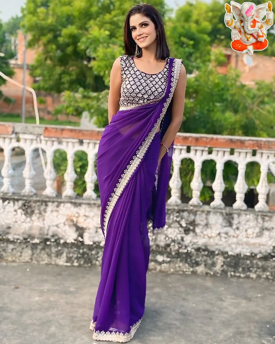 Wedding Wear Saree With Work Blouse
