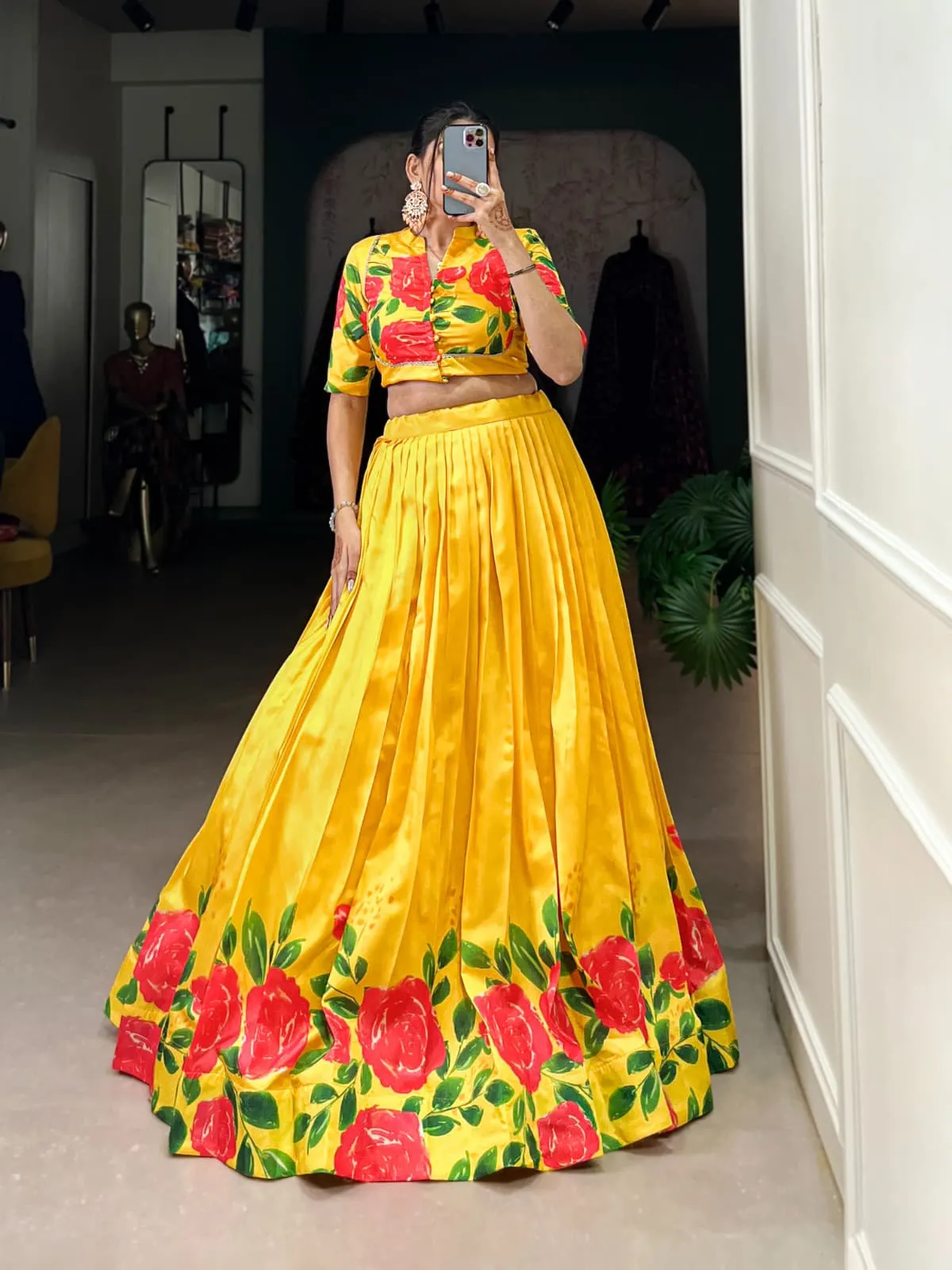 Yellow Color Haldi Lehenga For Girls