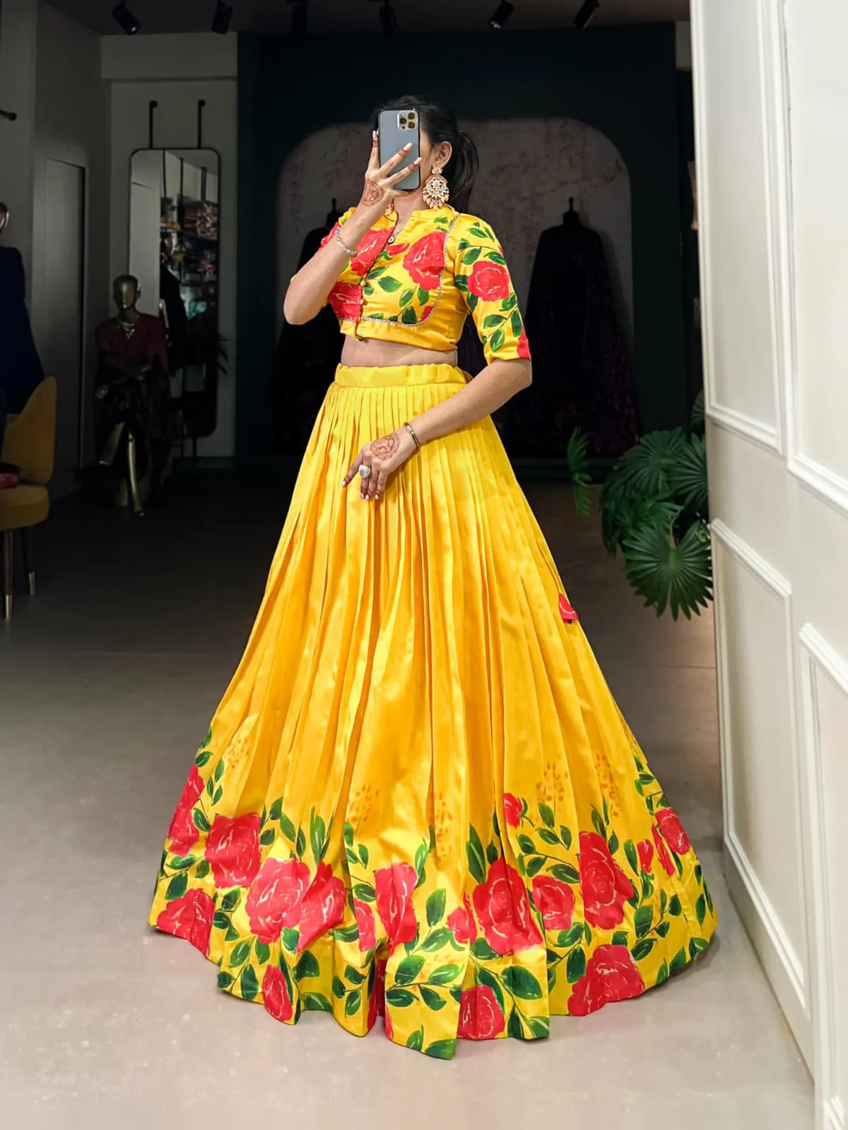 Yellow Color Haldi Lehenga For Girls