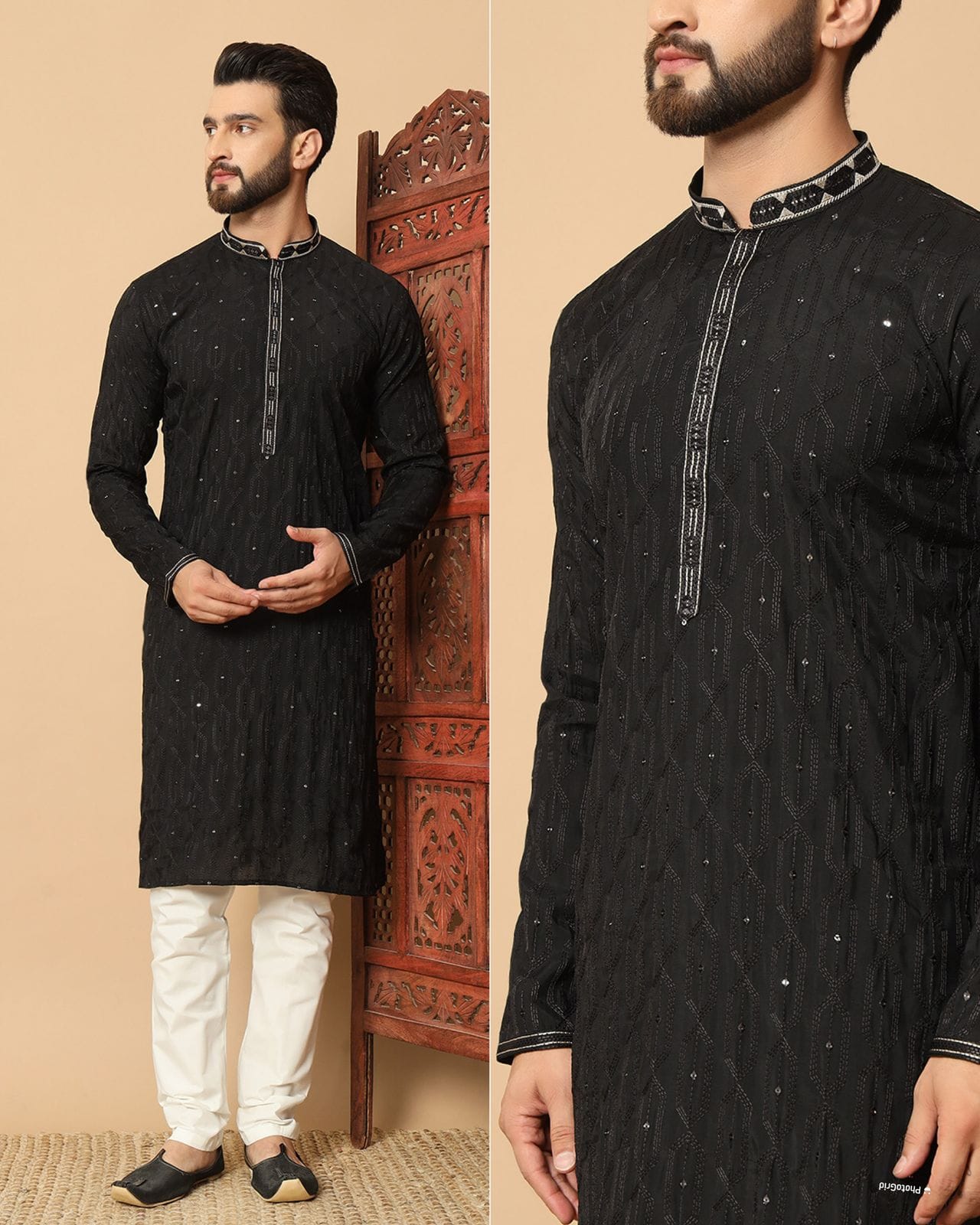 Mens Wear Ethnic Kurta With Pant Traditional Style