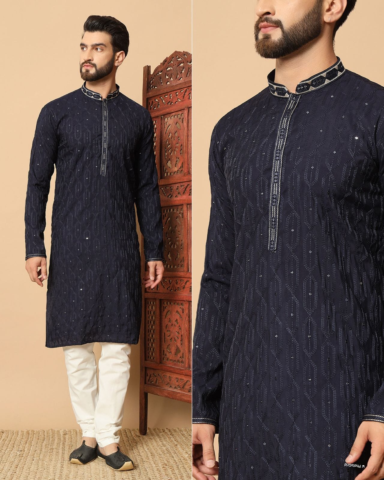 Mens Wear Ethnic Kurta With Pant Traditional Style