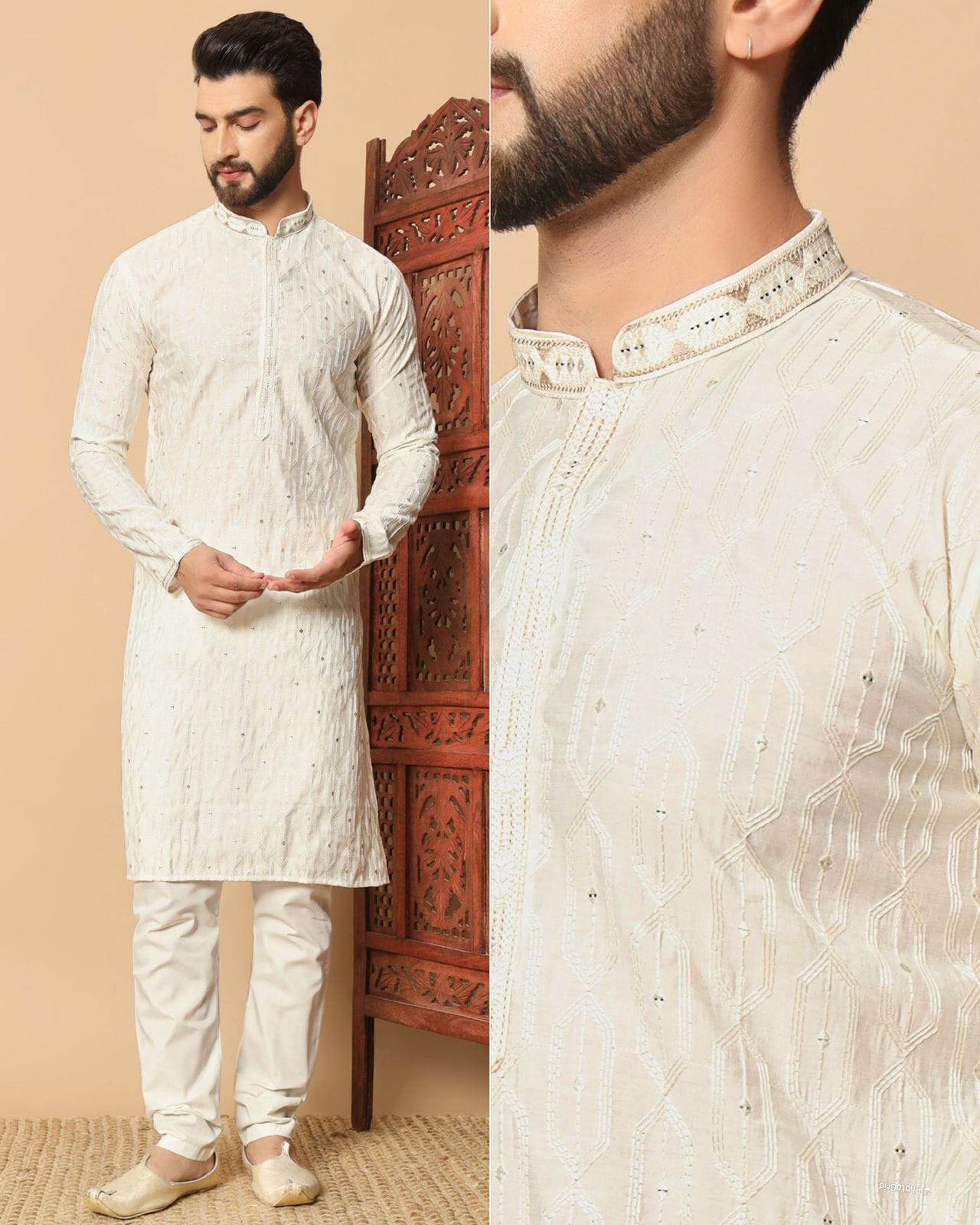 Mens Wear Ethnic Kurta With Pant Traditional Style