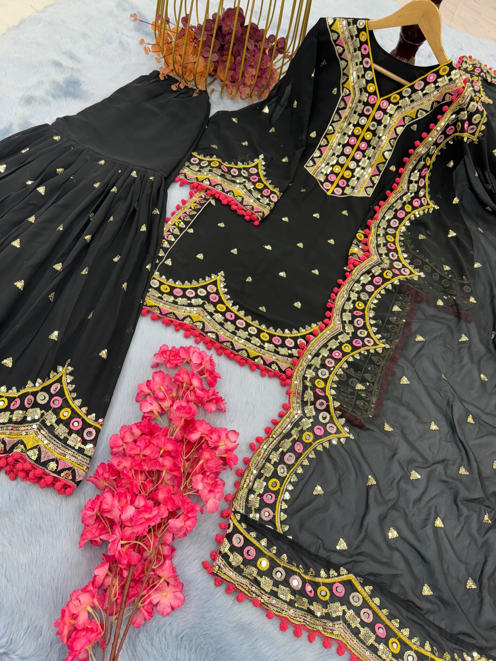 Designer White Color Sharara Suit Wore By Sara Ali Khan Bollywood Suits