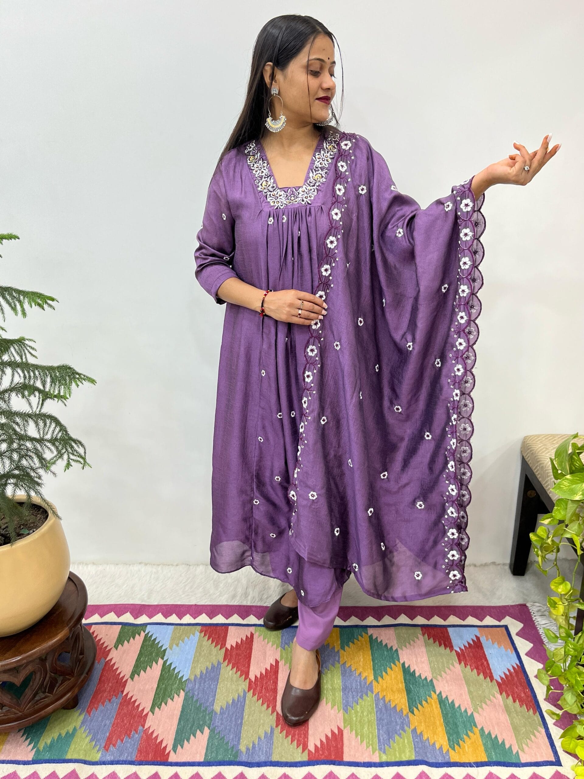 Premium Trending Handwork Gown Pant With Dupatta Set