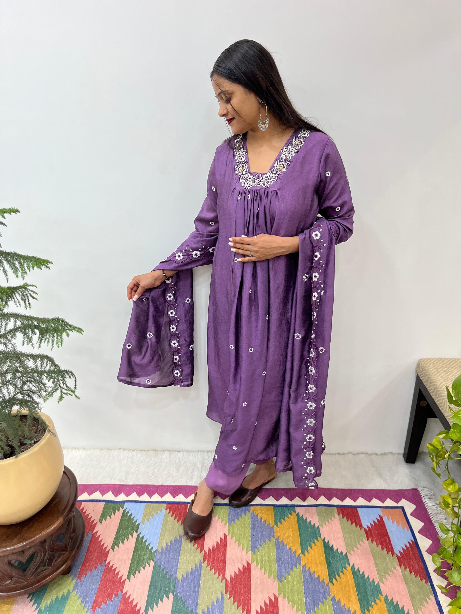 Premium Trending Handwork Gown Pant With Dupatta Set