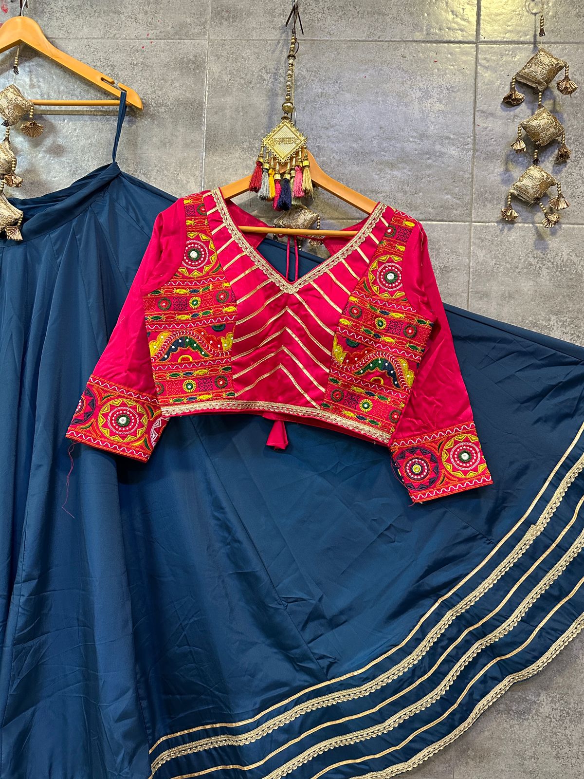 10 Mtr flair Navratri Chania Choli With Stitched Blouse
