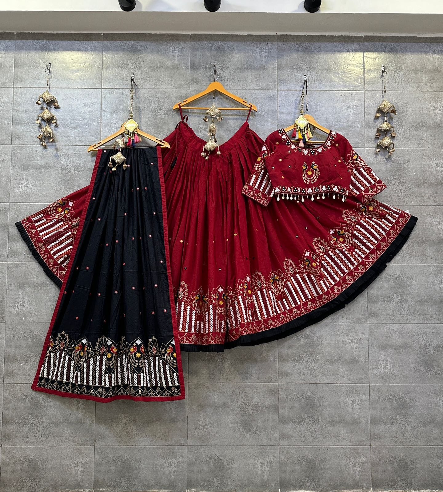 Cotton Gamthi Work Chaniya for Women
