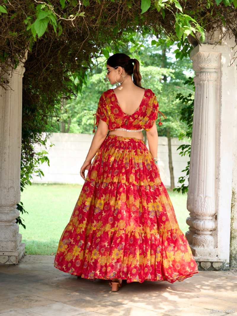 Floral Printed Readymade Lehenga Set