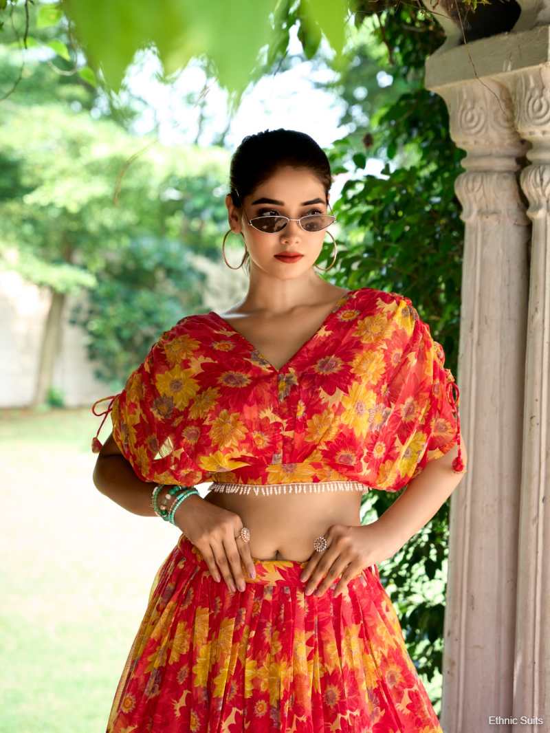 Floral Printed Readymade Lehenga Set