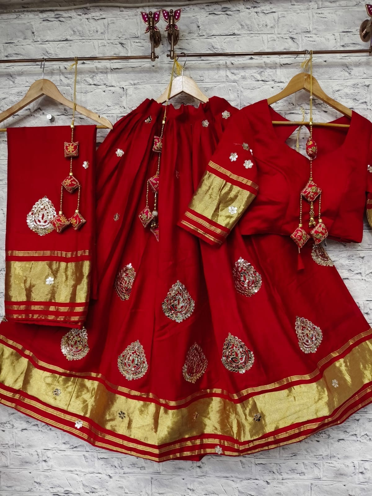 Gaji Silk Chaniya Choli With Gota Patti Work