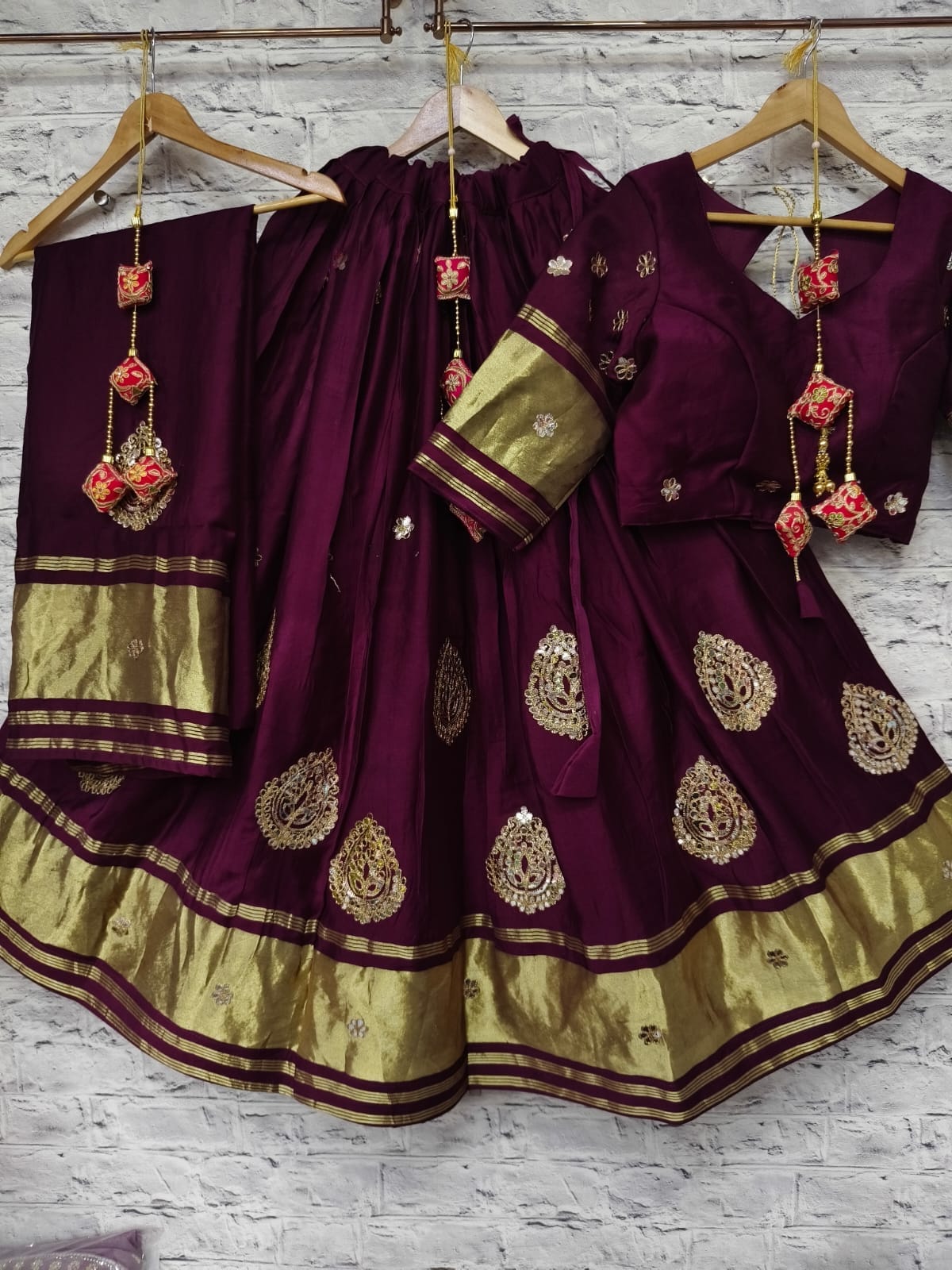 Gaji Silk Chaniya Choli With Gota Patti Work