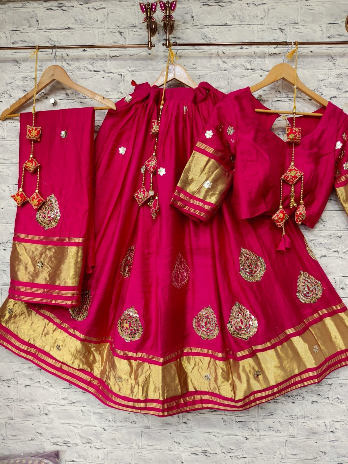 Gaji Silk Chaniya Choli With Gota Patti Work