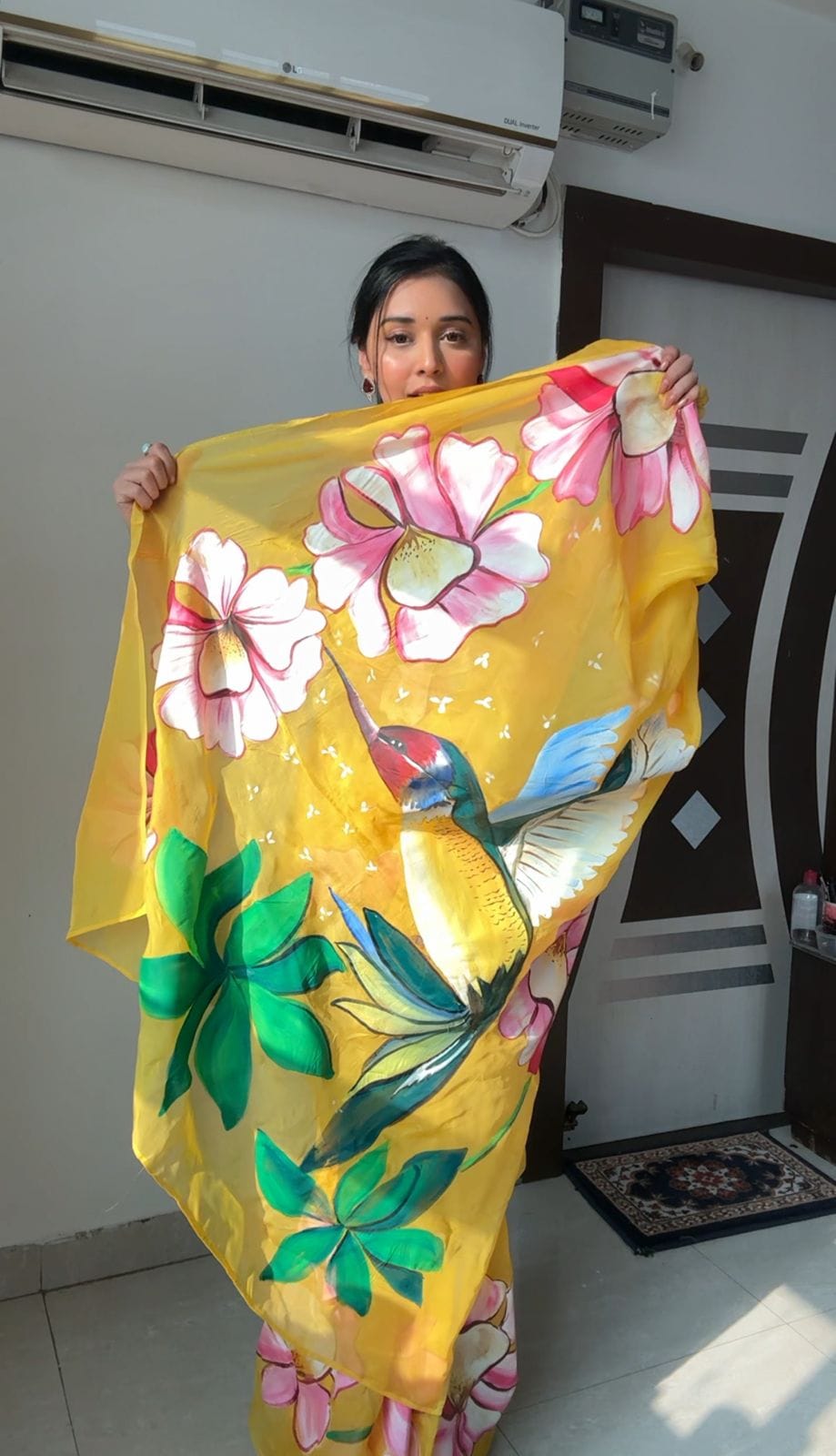 Yellow Color Haldi Function One Minute Saree