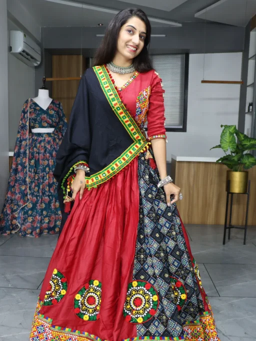 Multi-Color Chaniya Choli with Gamthi Work